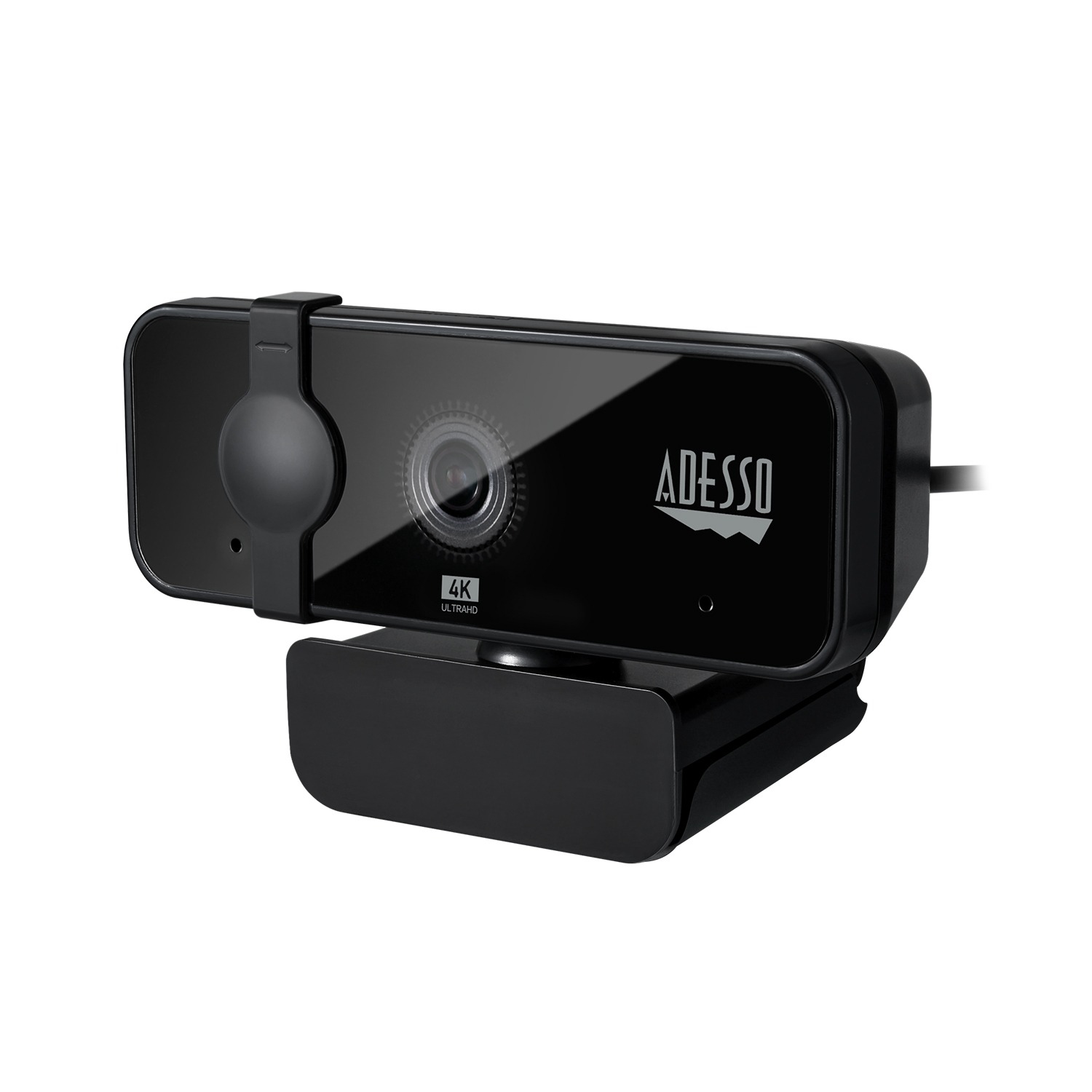 Adesso CyberTrack H6 4K Ultra HD USB 2.0 Webcam with Built-in Dual Microphone & Privacy Shutter Cover - 8 Megapixel - 30 fps - Black