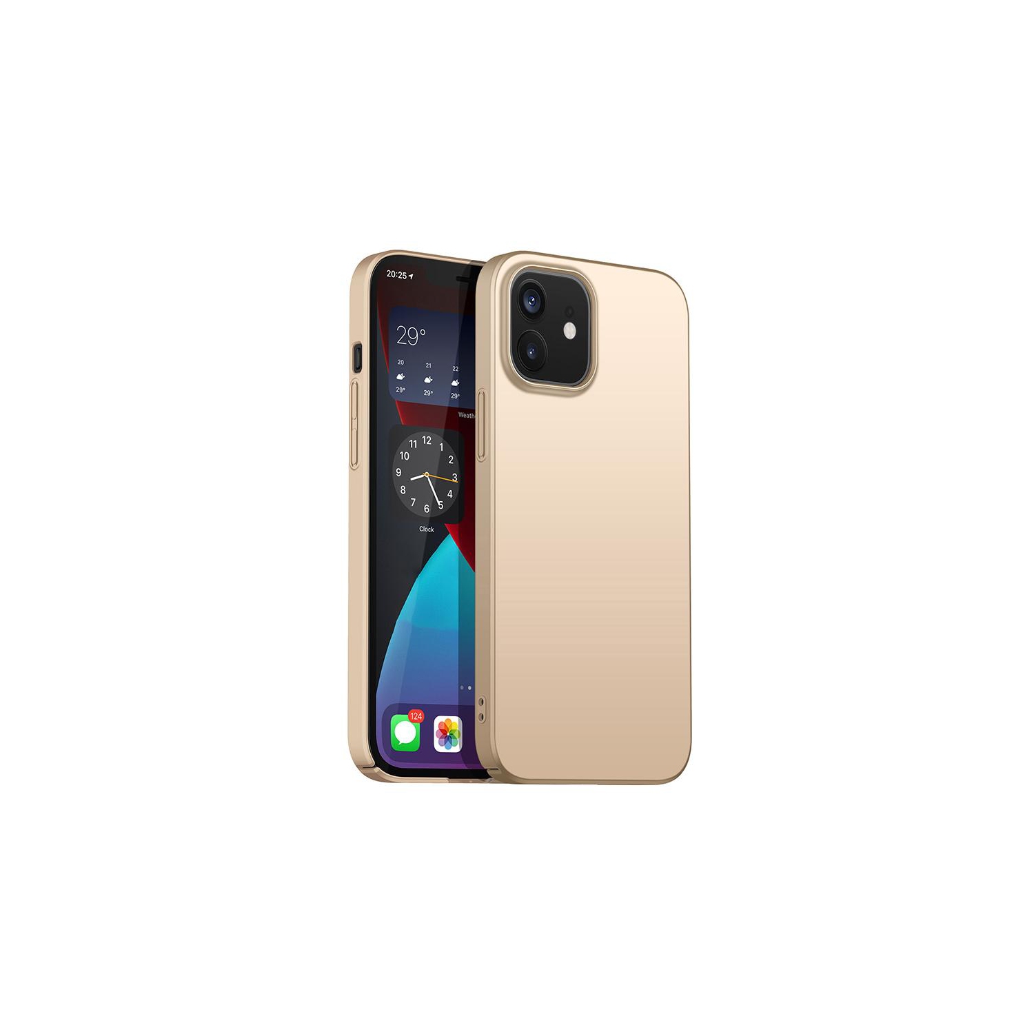 PANDACO Hard Shell Gold Case for iPhone 12 Mini