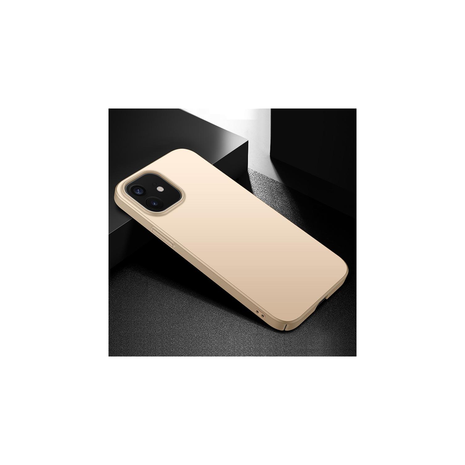 PANDACO Hard Shell Gold Case for iPhone 12 Mini