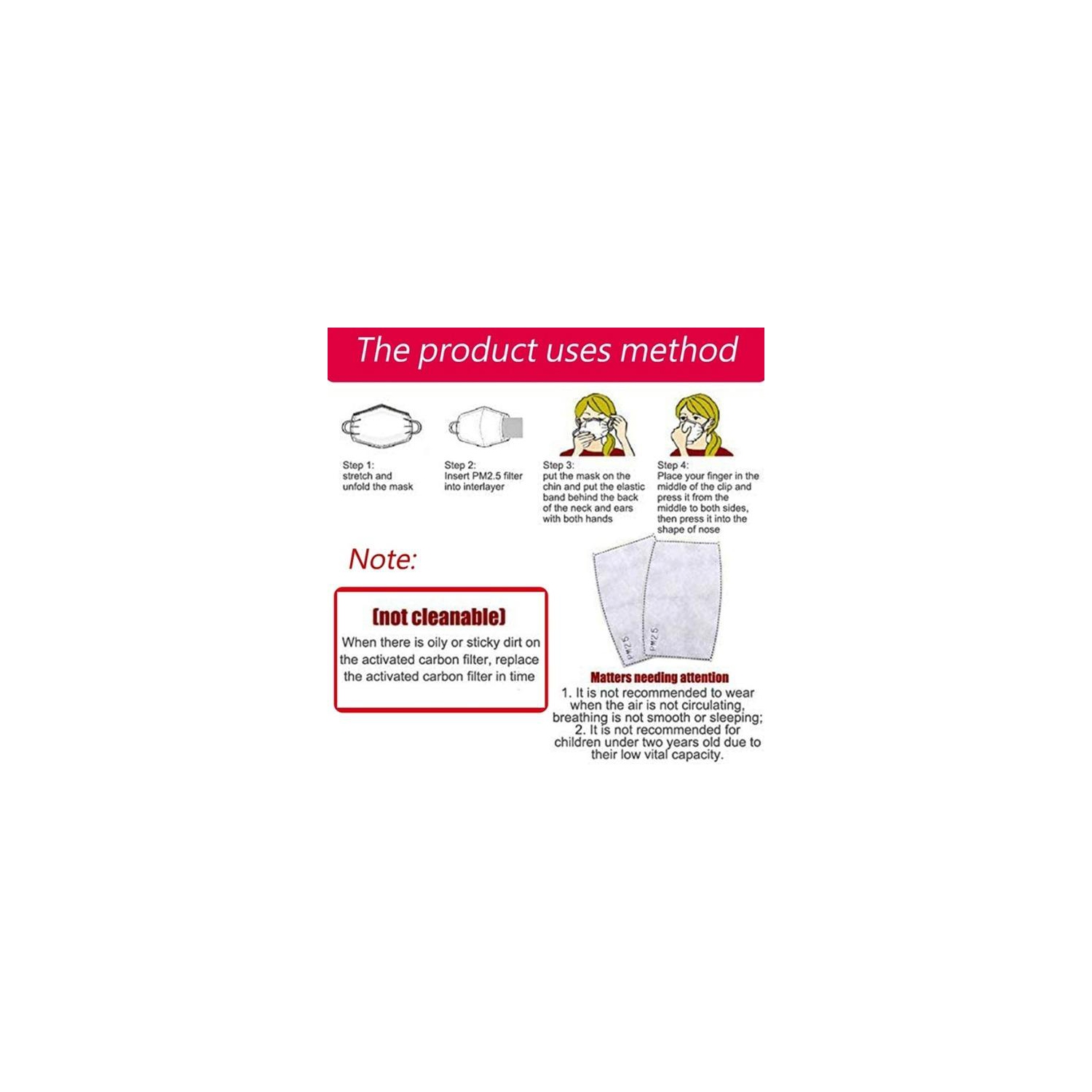 Filtre PM 2.5 pour masque - 20 pièces