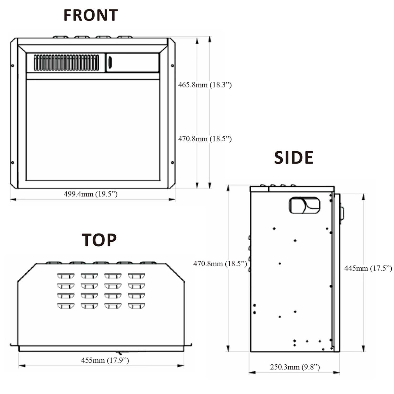Cheminée électrique encastrable 18'' Costway