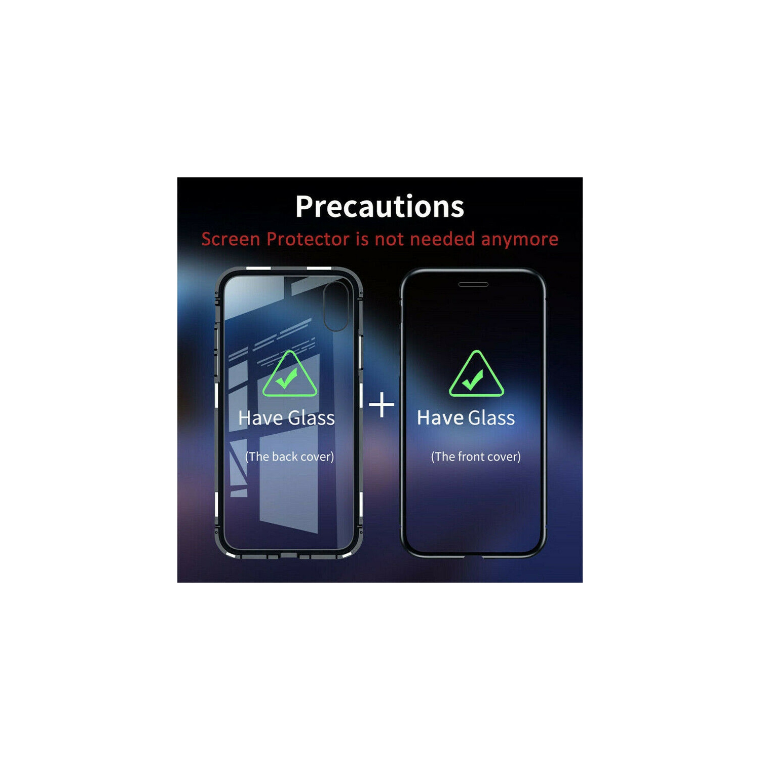 360° Front+Back Clear Tempered Glass Metal Magnetic Case Cover For iPhone 12 Pro