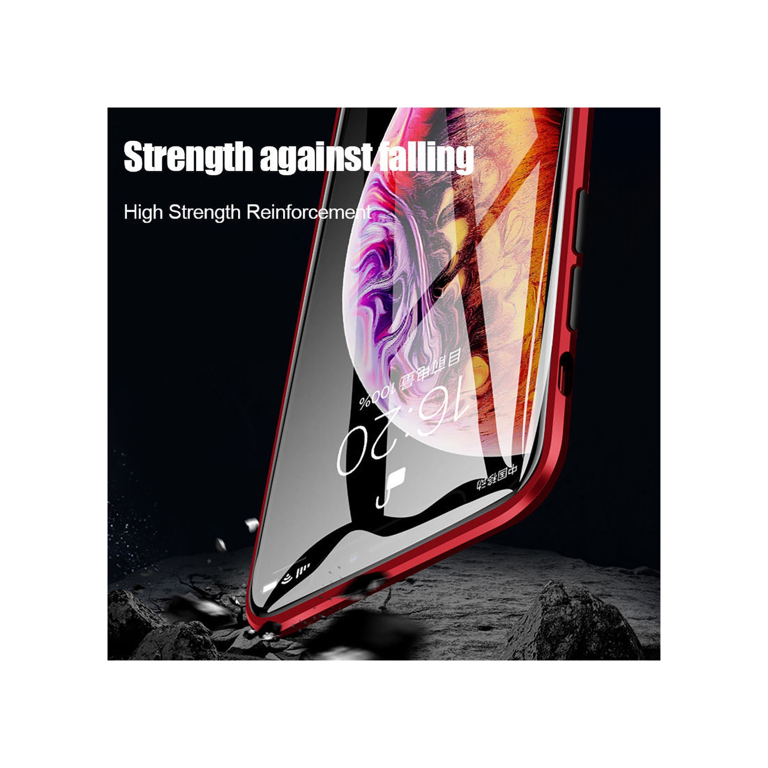 360° Front+Back Clear Tempered Glass Metal Magnetic Case Cover For iPhone 12 Pro