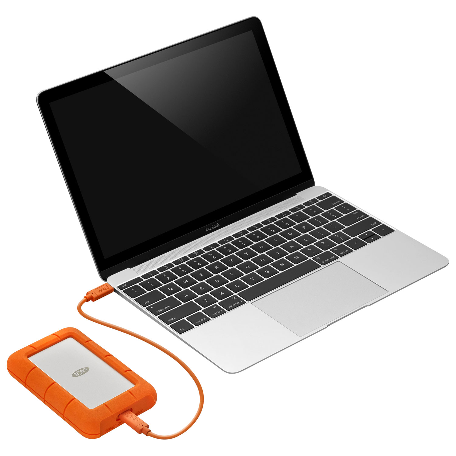 Disque dur externe portatif USB-C Rugged 2 To de LaCie pour PC/Mac - Orange