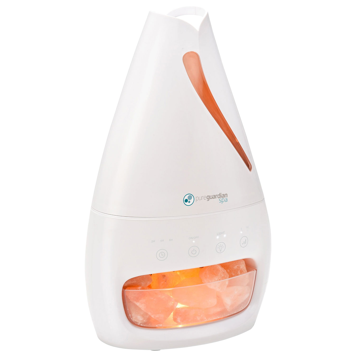 Humidificateur à vapeur froide de PureGuardian avec lampe à sel himalayen et plateau d'aromathérapie