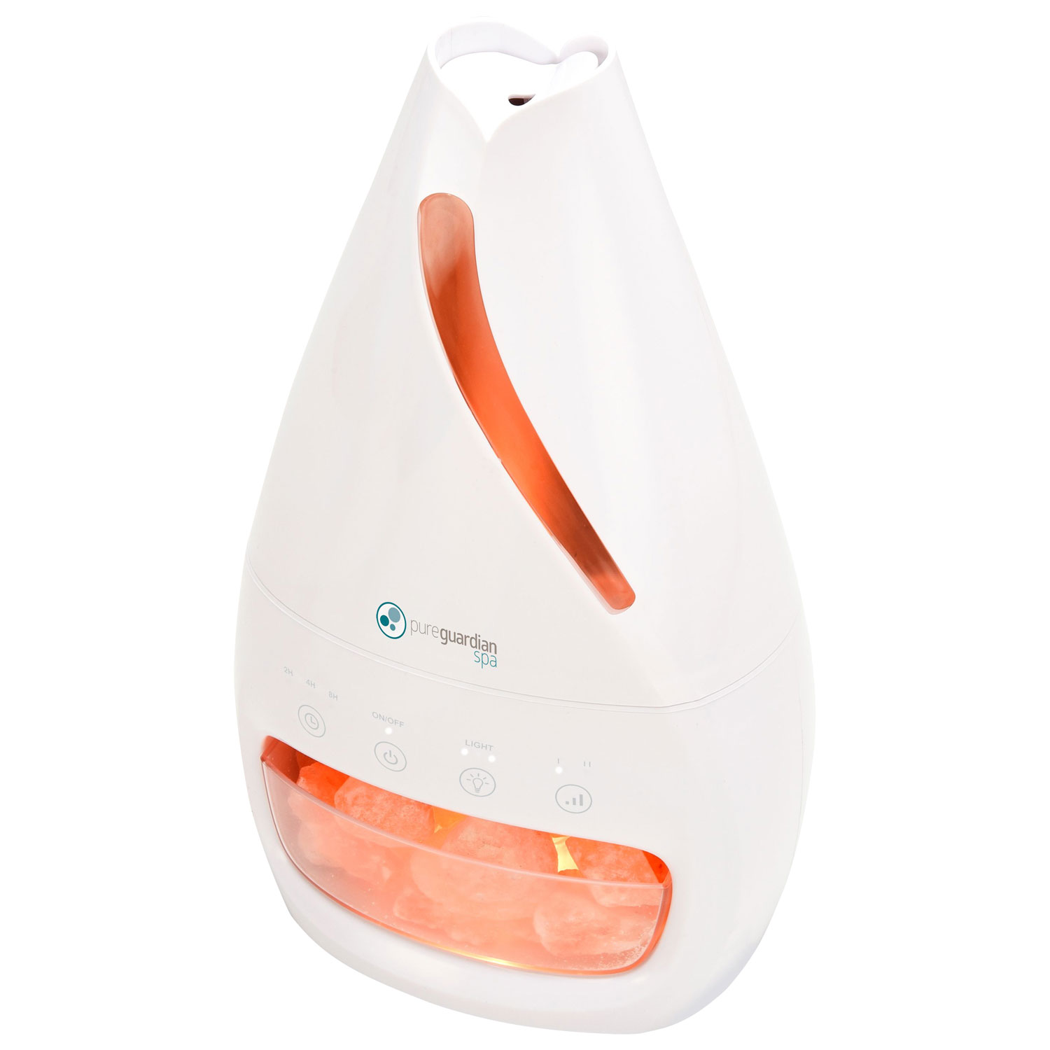 Humidificateur à vapeur froide de PureGuardian avec lampe à sel himalayen et plateau d'aromathérapie