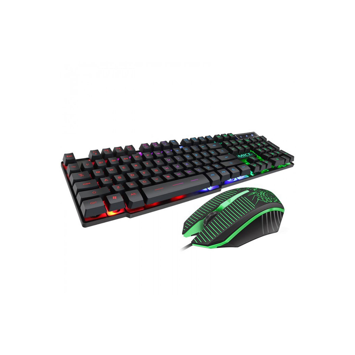 Clavier et souris de jeu filaires Combo Design ergonomique Rétroéclairage couleur USB - axGear