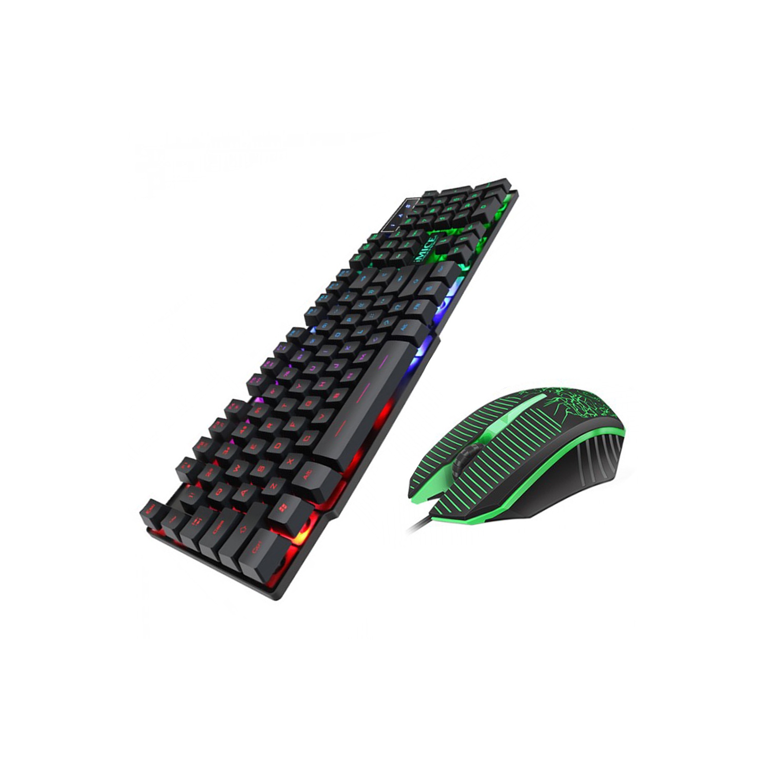 Clavier et souris de jeu filaires Combo Design ergonomique Rétroéclairage couleur USB - axGear