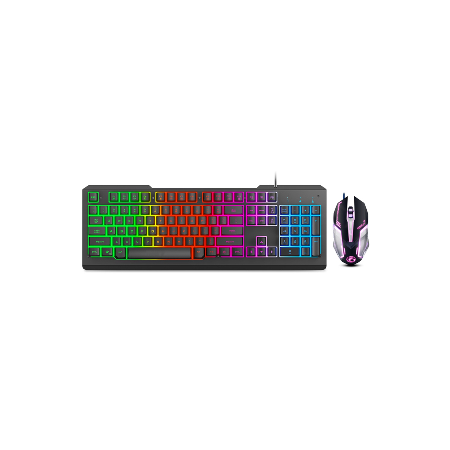 Clavier de jeu Clavier flottant filaire USB ergonomique silencieux avec lumière RVB - axGear