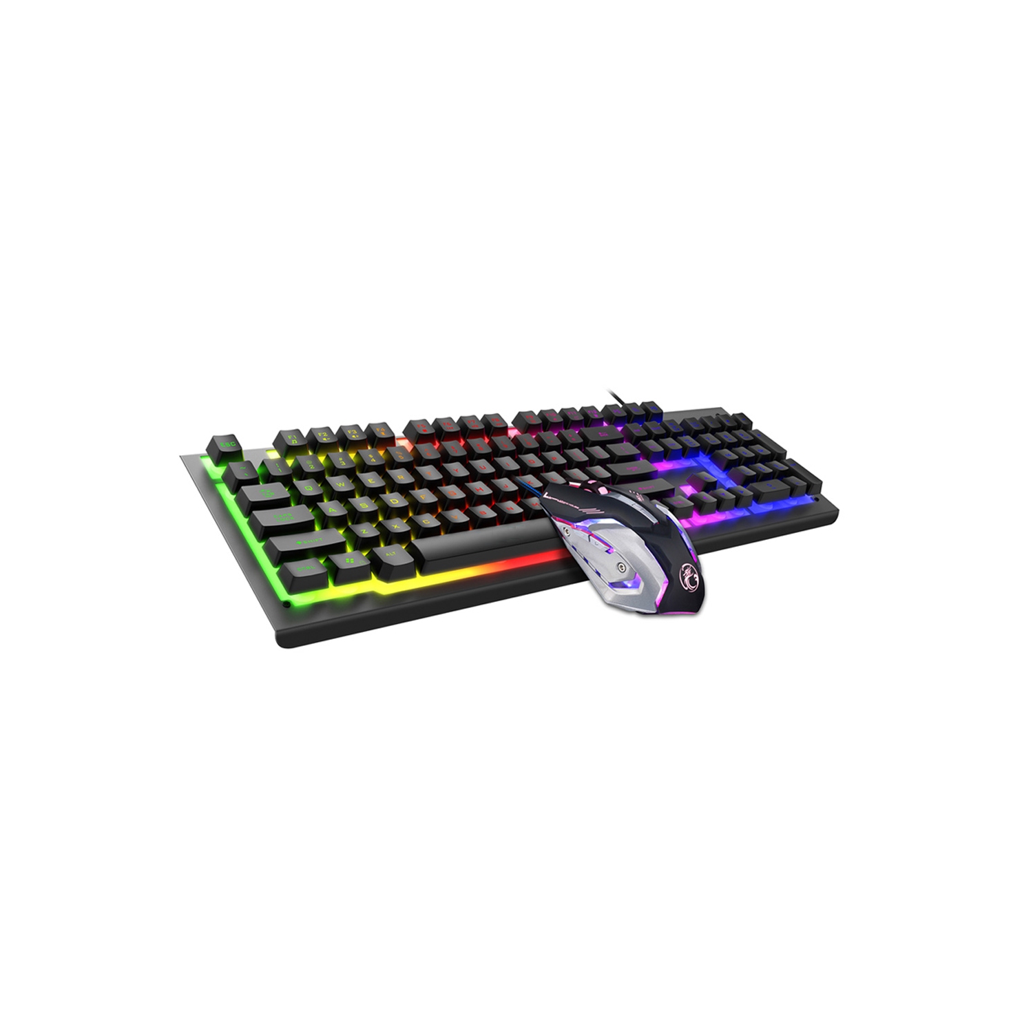 Clavier de jeu Clavier flottant filaire USB ergonomique silencieux avec lumière RVB - axGear