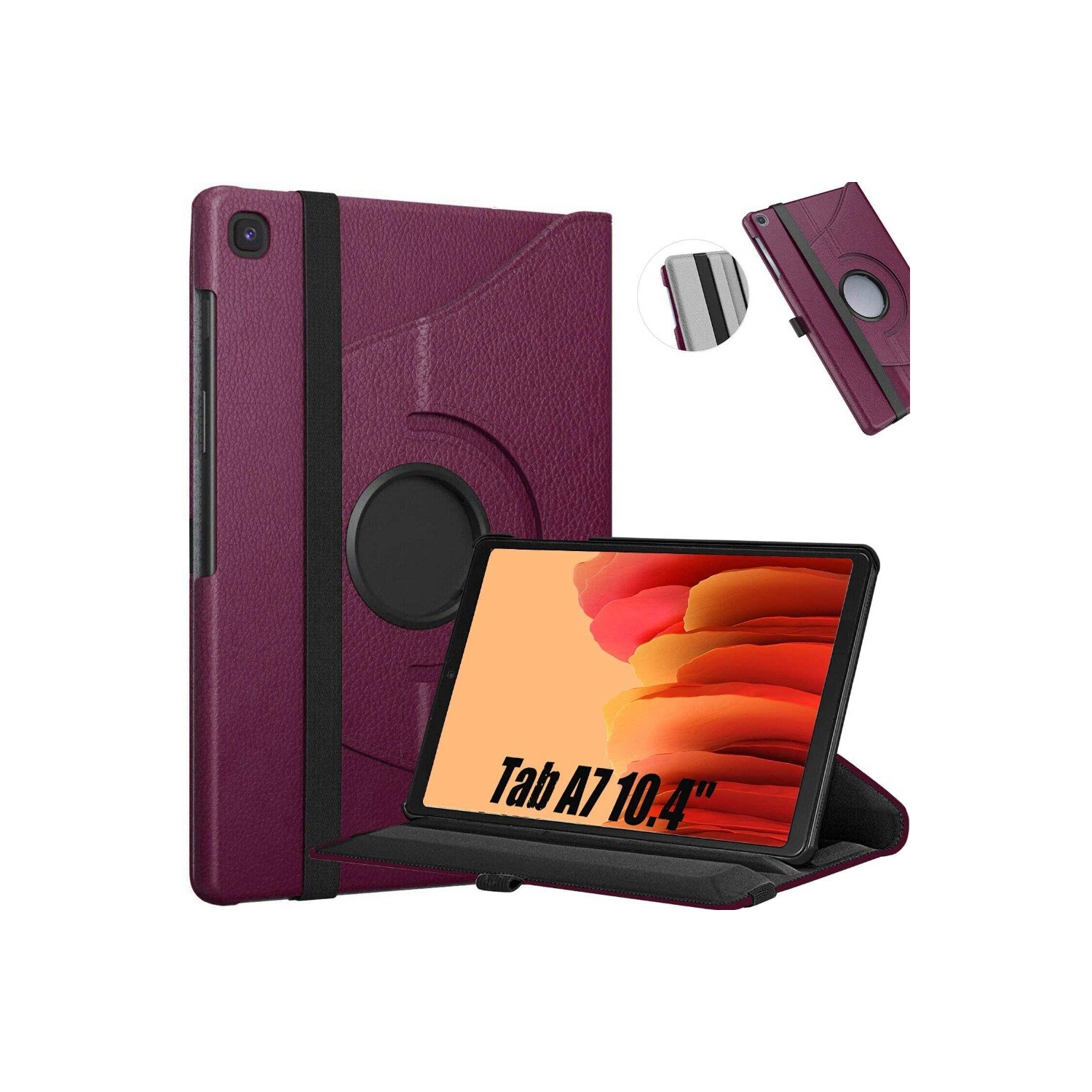 【CSmart】 Rotation à 360 degrés PU Cuir Étui Coque pour tablette Couverture de cas intelligente pour Samsung Galaxy Tab A7 10,4", T500 T505 T507,