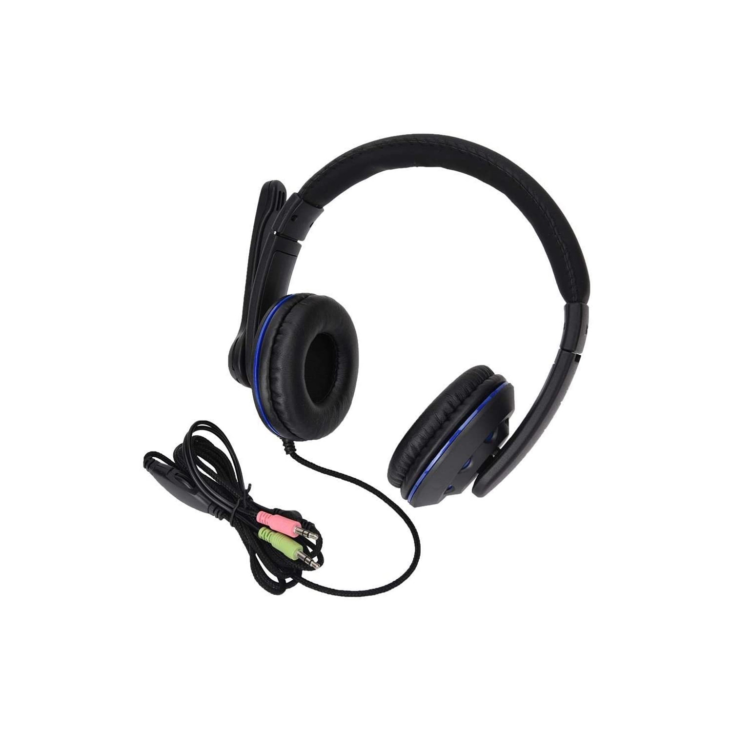 Gaming Headset Headphones Earphones Wired with PU Leather Ear Cover - axGear