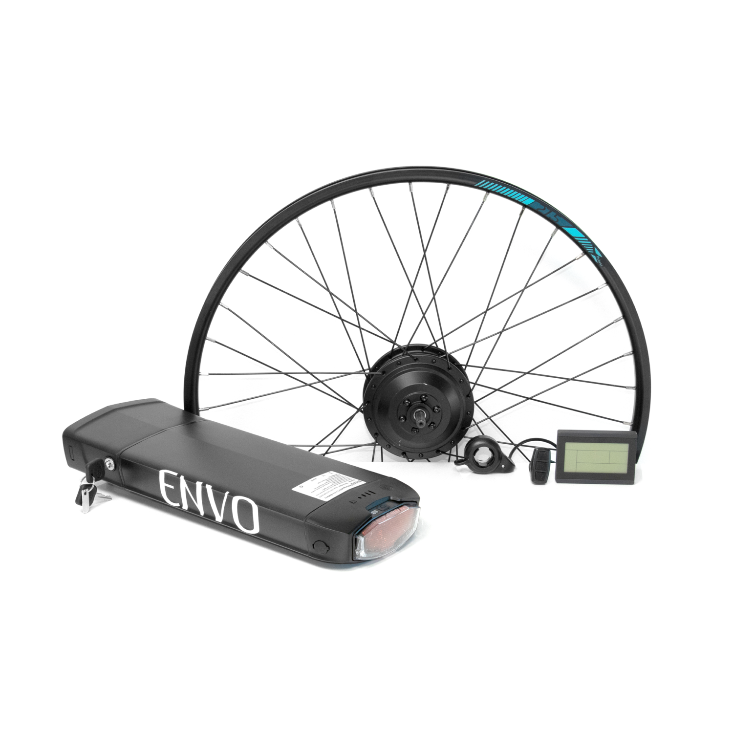ENVO Ebike KIT 500W Electric Bicycle E Bike Complete Conversion Kit Front Hub Motor, Rack Battery Li-Ion LCD