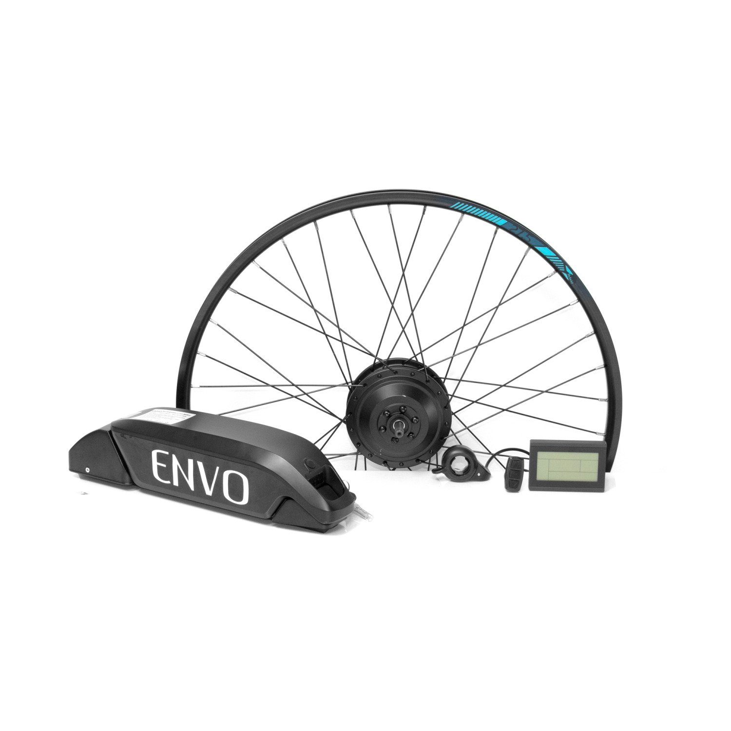 Trousse de conversion complète pour vélo électrique 500&nbsp;W d'ENVO Kit de conversion pour vélo électrique Moteur de moyeu avant, batterie