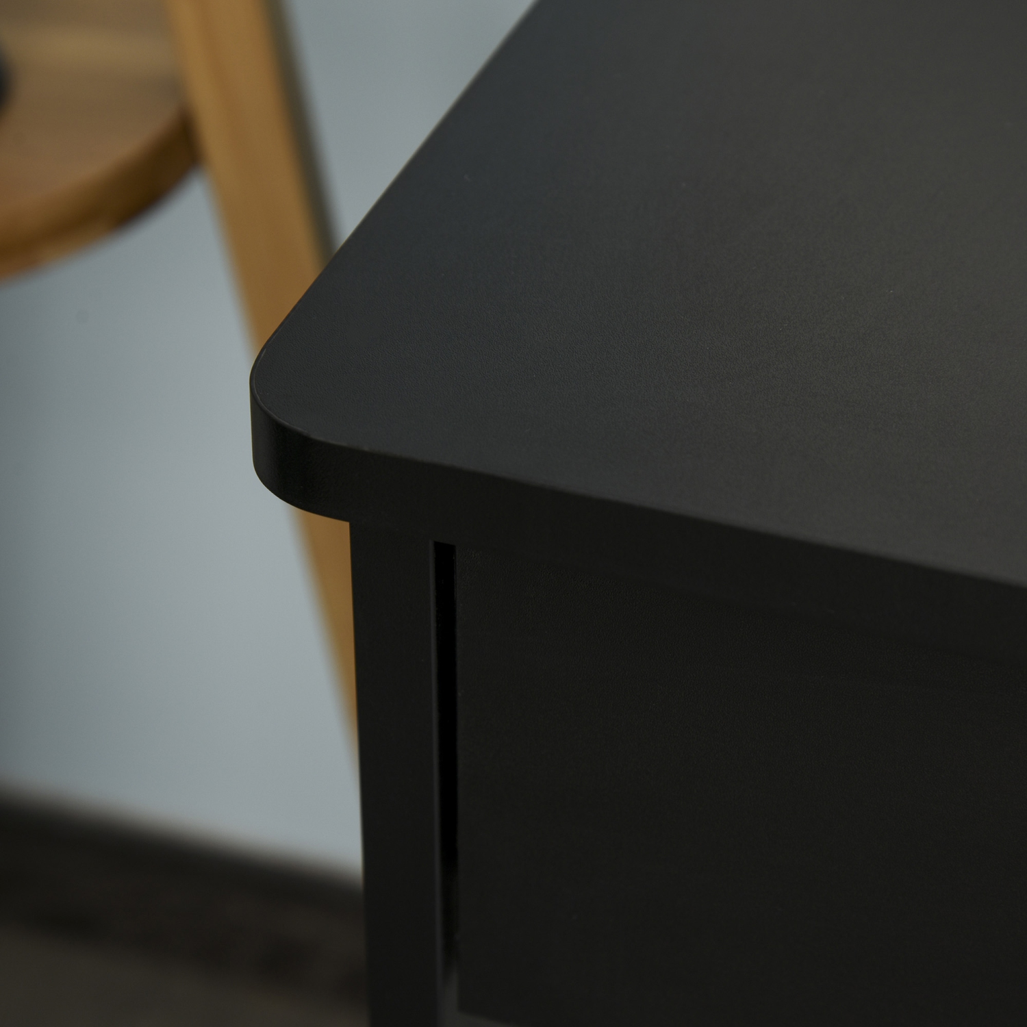 HOMCOM Computer Desk with Storage Drawers, Study Writing Table with Cabinet Adjustable Shelf for Home Office Workstation Bedroom, Black