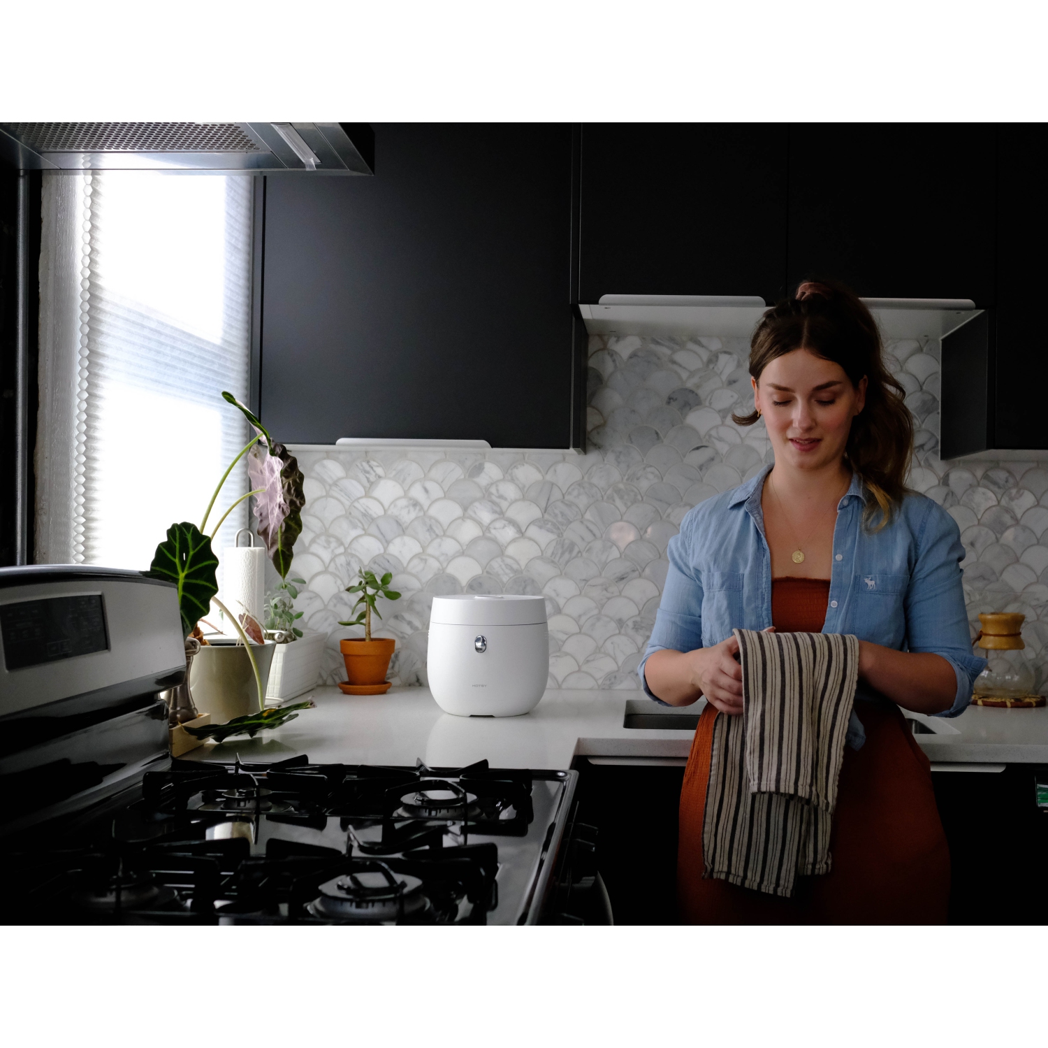 Cuiseur à riz et à vapeur Oryza de JS - 4 tasses - Cuiseur pour le riz - Soupe - Gruau - et plus encore