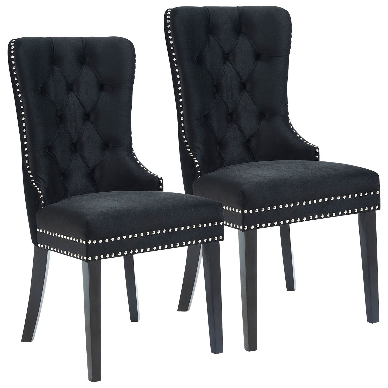 Rizzo Modern Fabric Dining Chair - Set of 2 - Black
