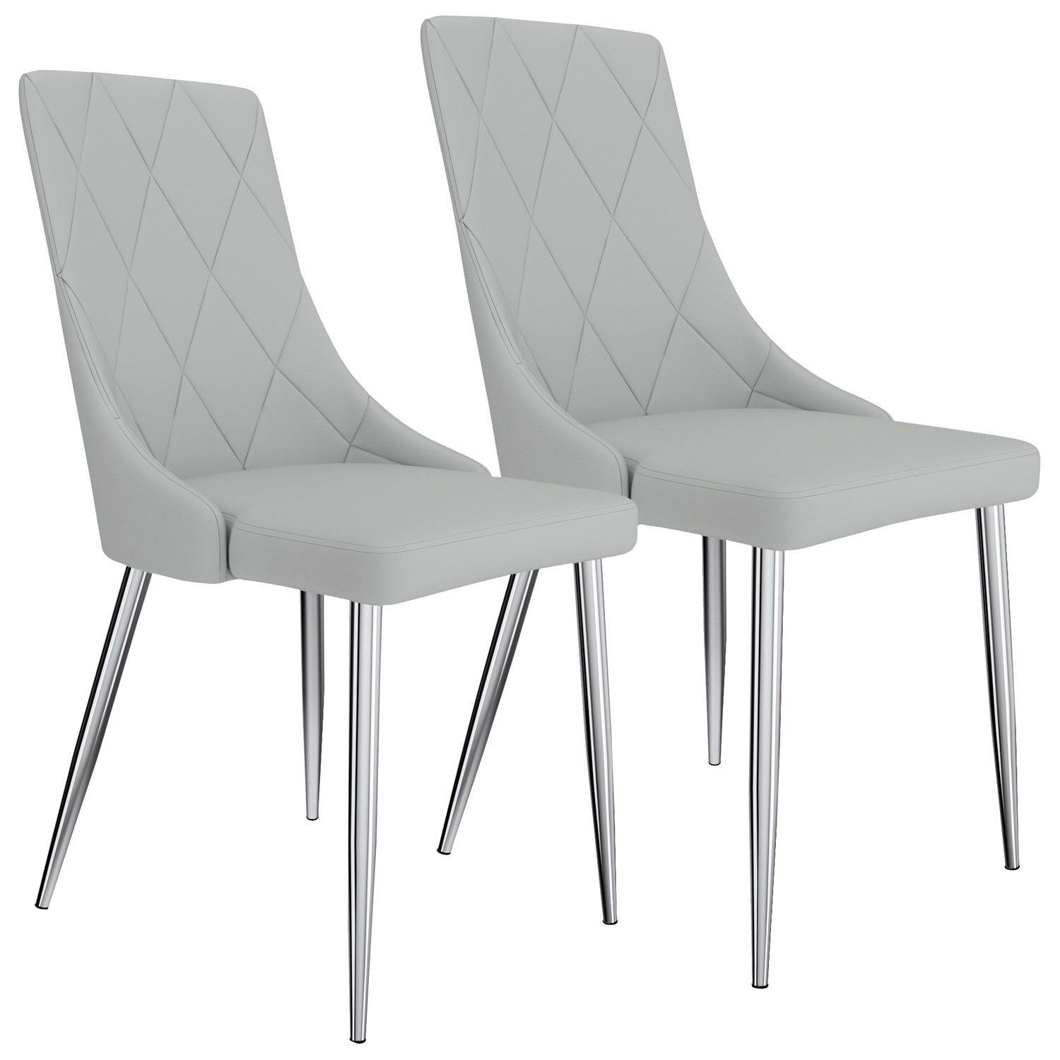 light grey faux leather dining chairs