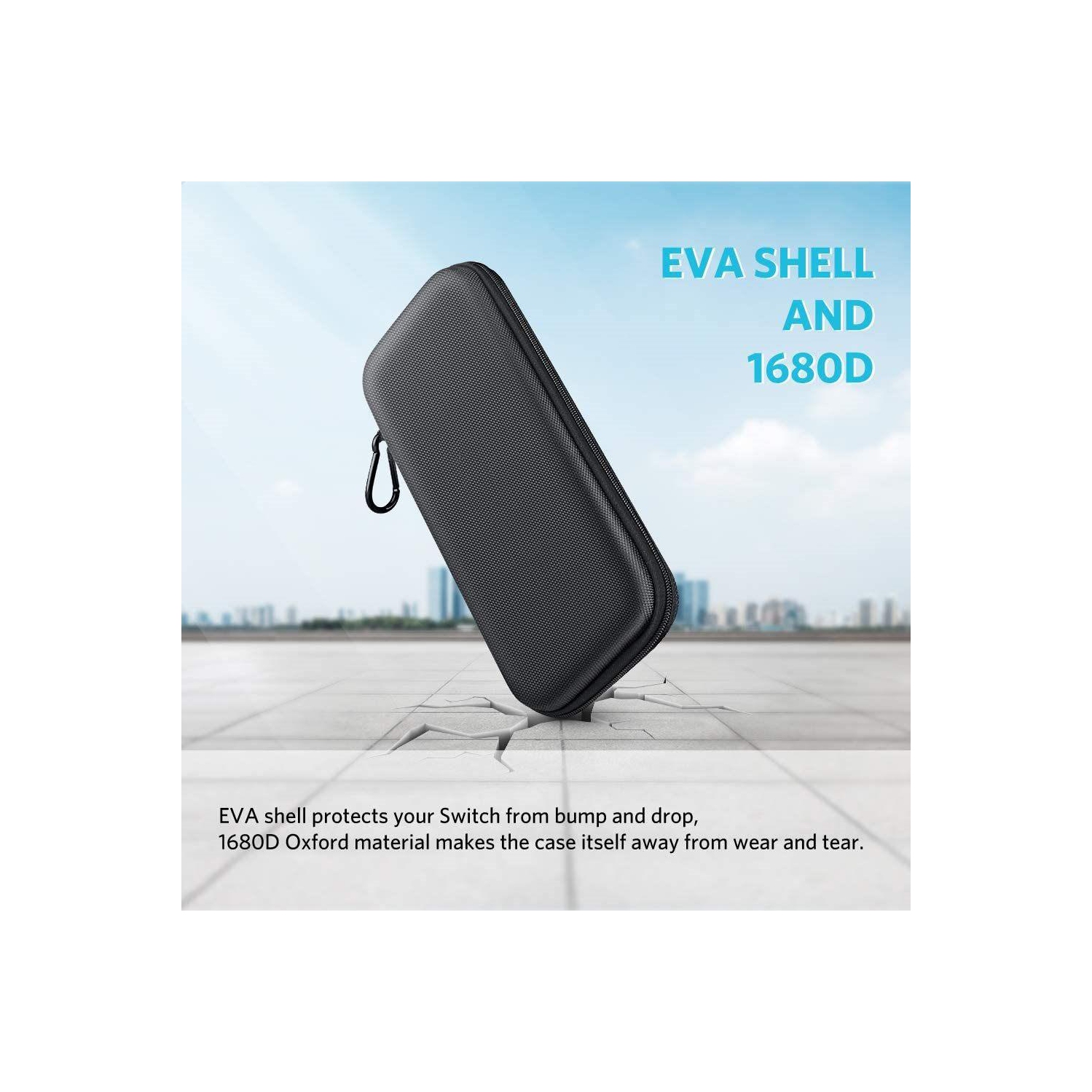 Case for Nintendo Switch with Carabiner for Switch Console Black .