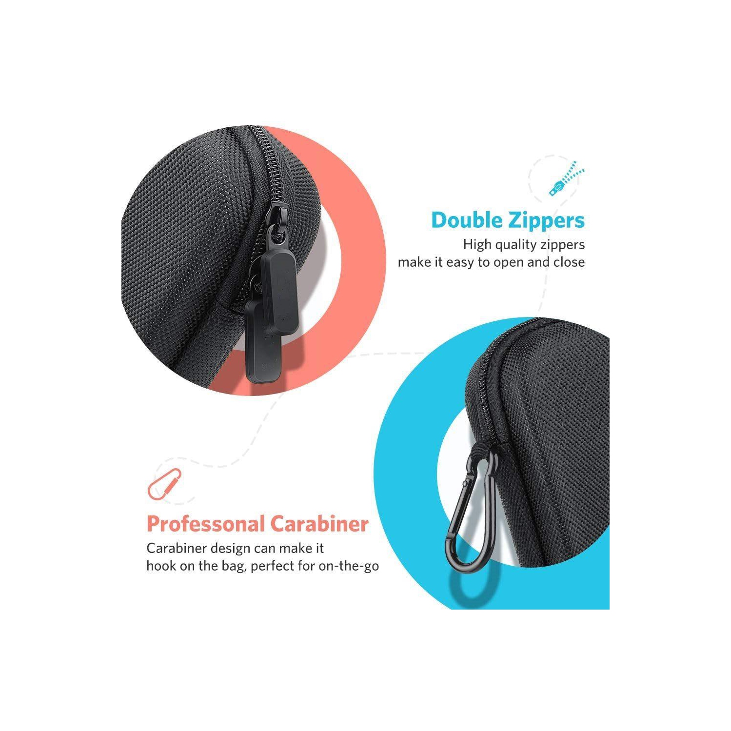 Case for Nintendo Switch with Carabiner for Switch Console Black .