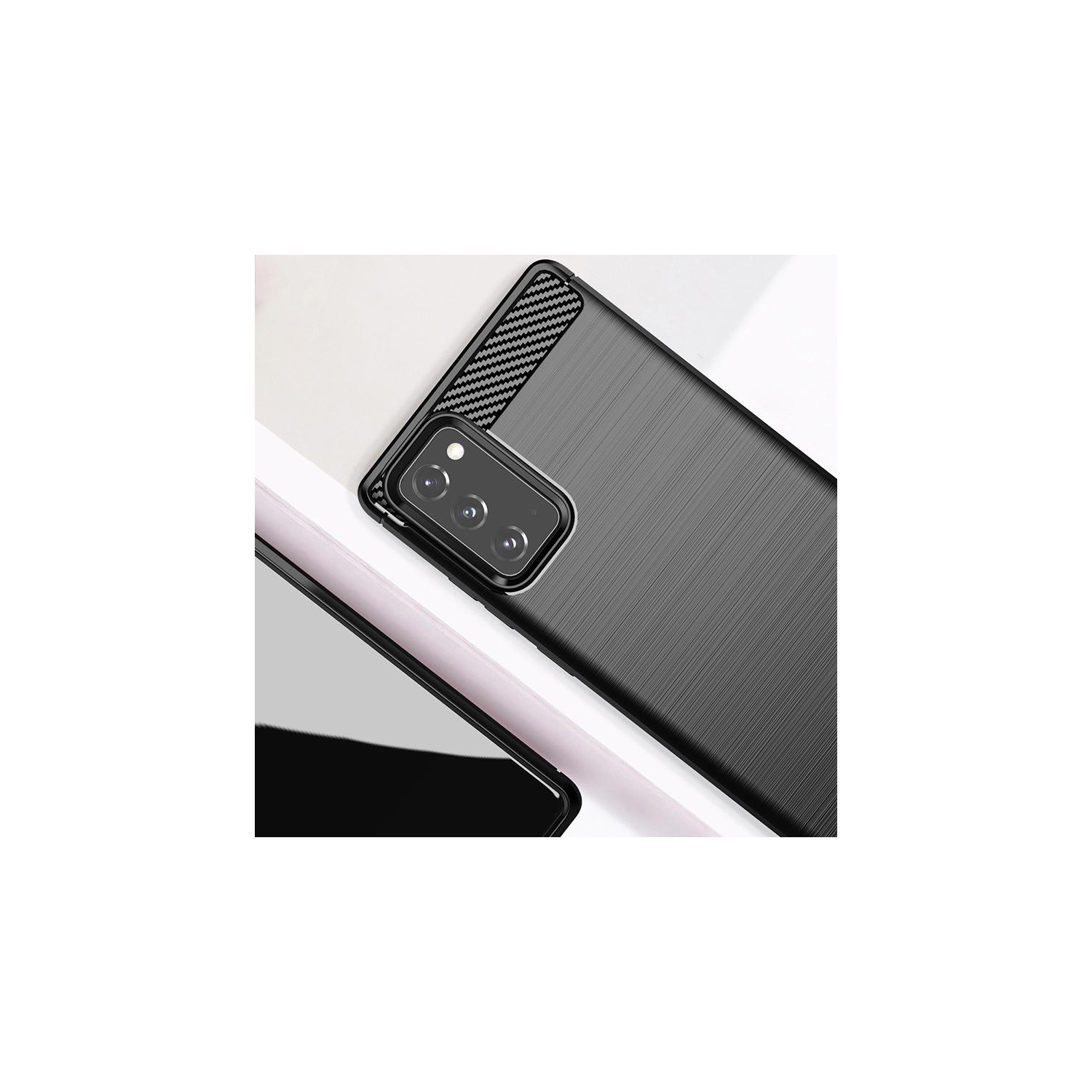 PANDACO Black Brushed Metal Case for Samsung Galaxy Note 20