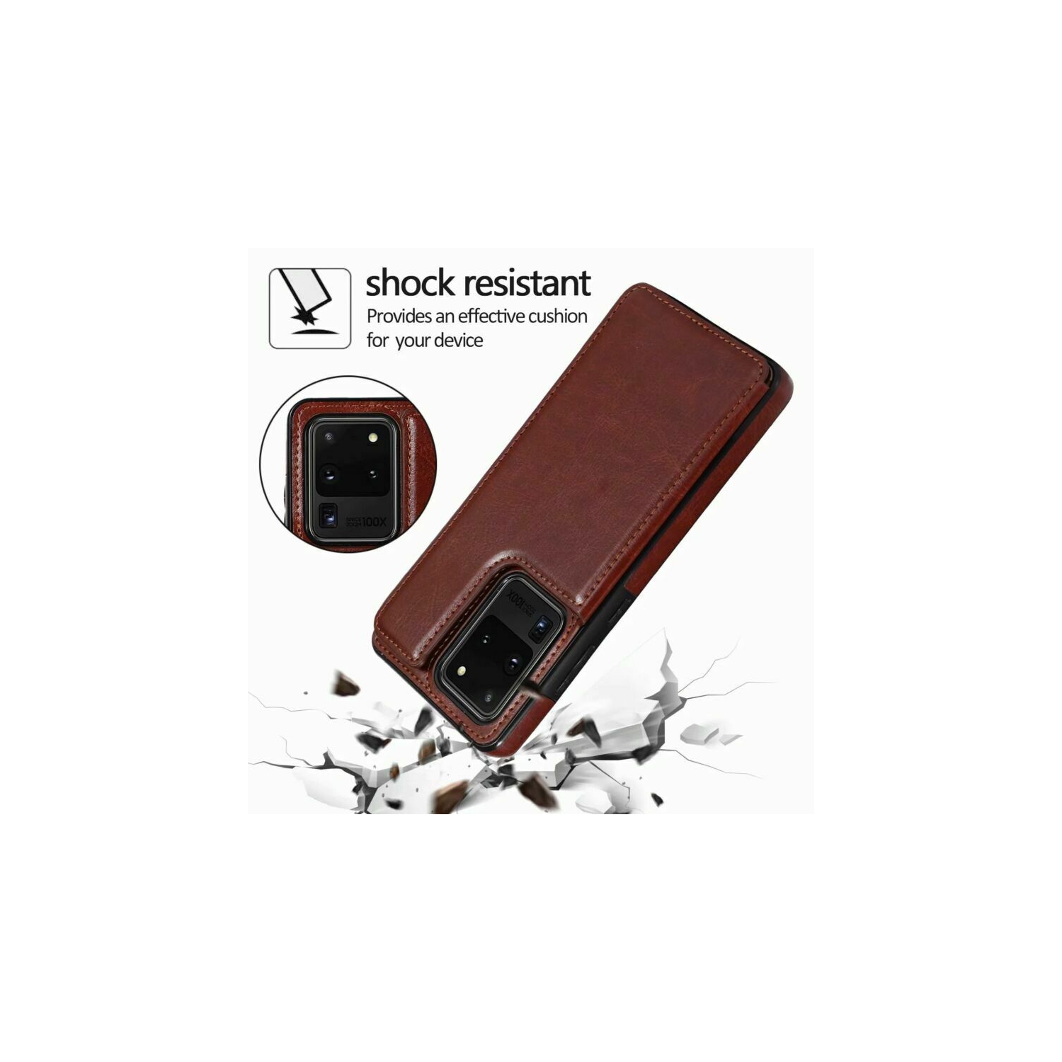 Leather Flip Wallet Case Card Holder Phone Back Cover for Samsung Galaxy Note 20 Ultra