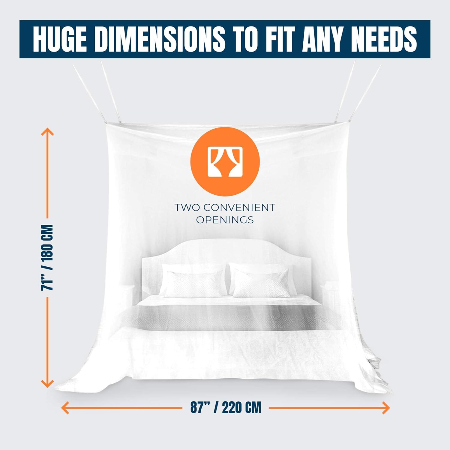 Très grand moustiquaire et chasse-moustiques MeKKKAKPRO par grands rideaux à moustiquaire à deux ouvertures