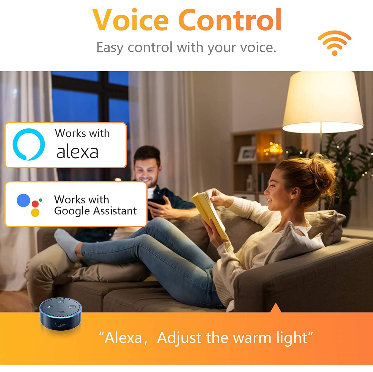 Apone – ampoule DEL intelligente colorée 13&nbsp;W, avec Alexa et Assistant Google, contrôle par application Wi-Fi sans fil
