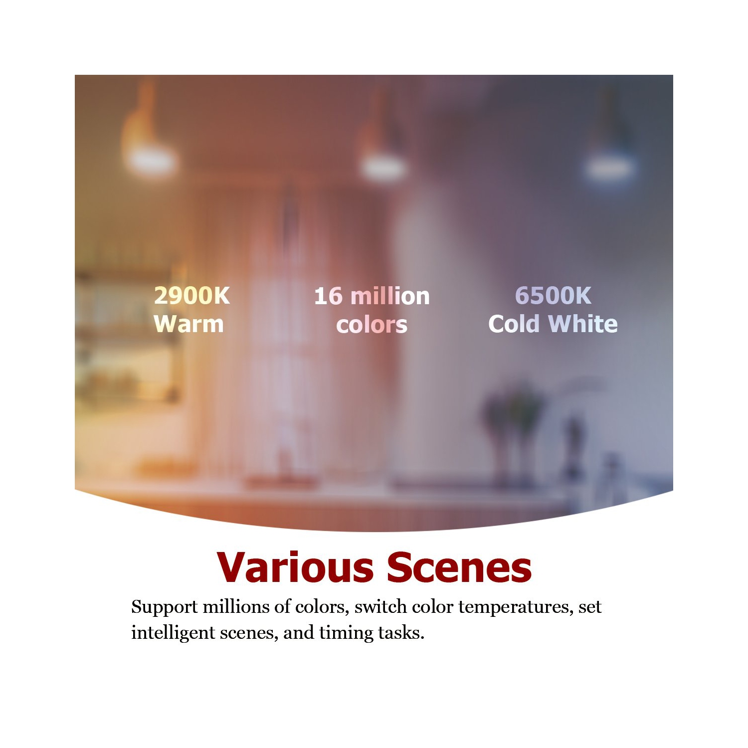 Apone Smart LightBulb RGB A19 E27 8W - 4 Pack