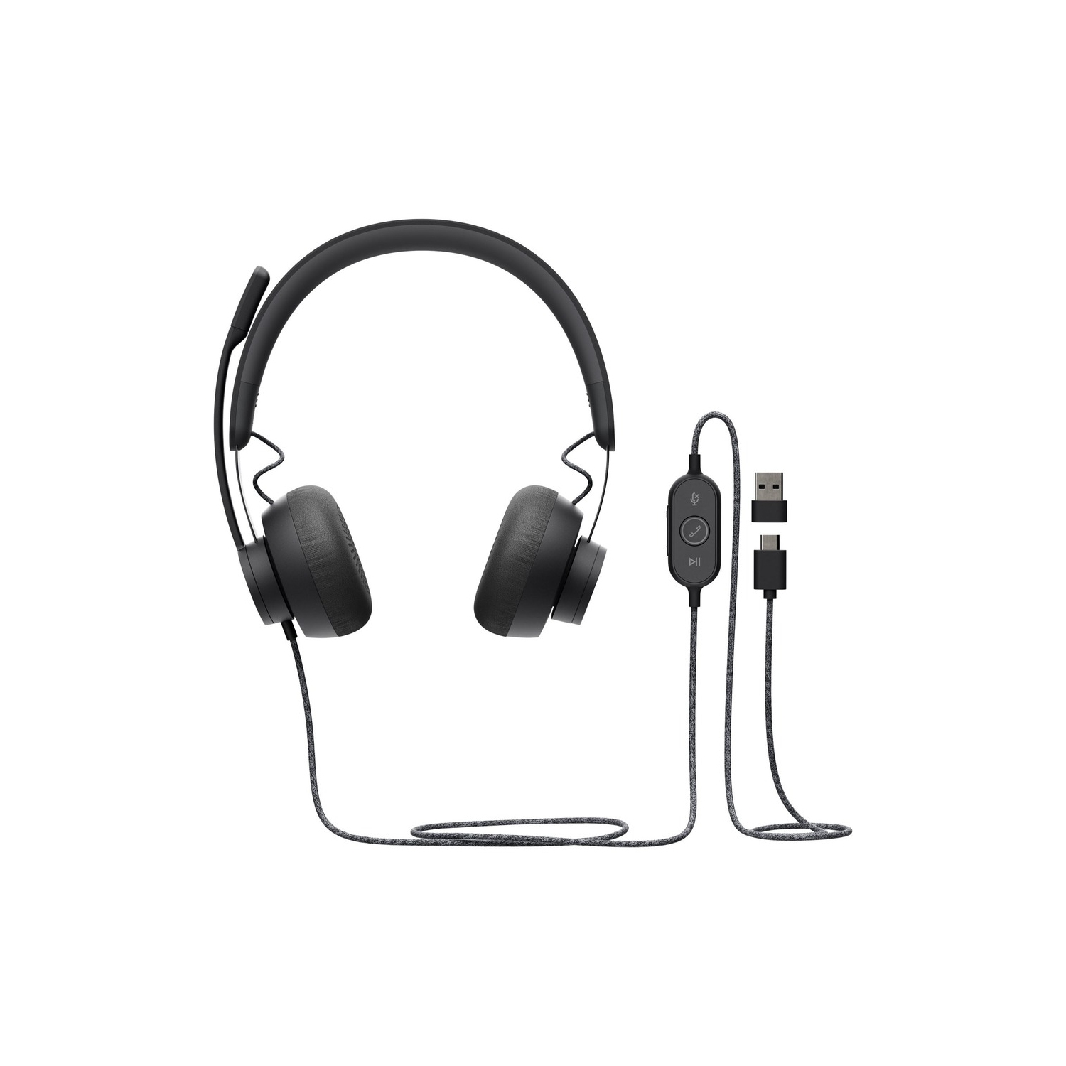 Casque d'écoute à isolation sonore/suppression du bruit avec micro Zone de Logitech - Noir -