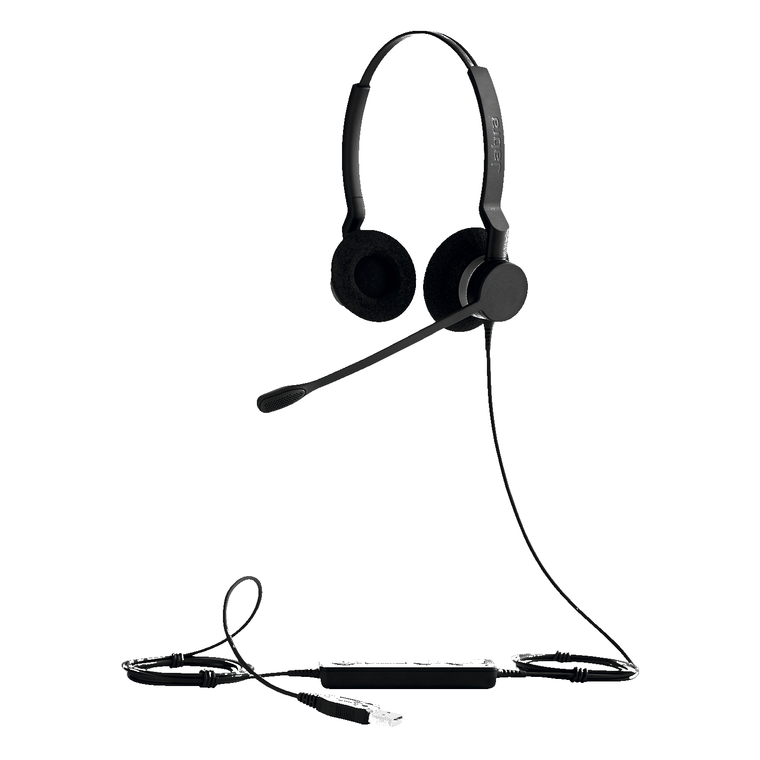 Jabra Biz 2300 On-Ear Noise Cancelling Sound Isolating Headphones with Mic - Black