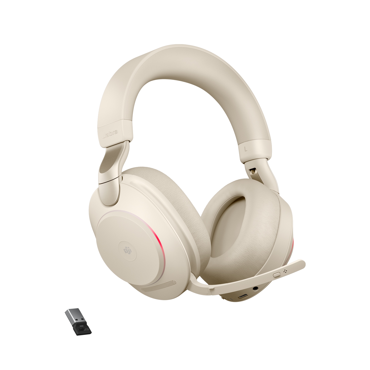 Casque d’écoute à isolation sonore avec micro Evolve2 85 de Jabra - Beige