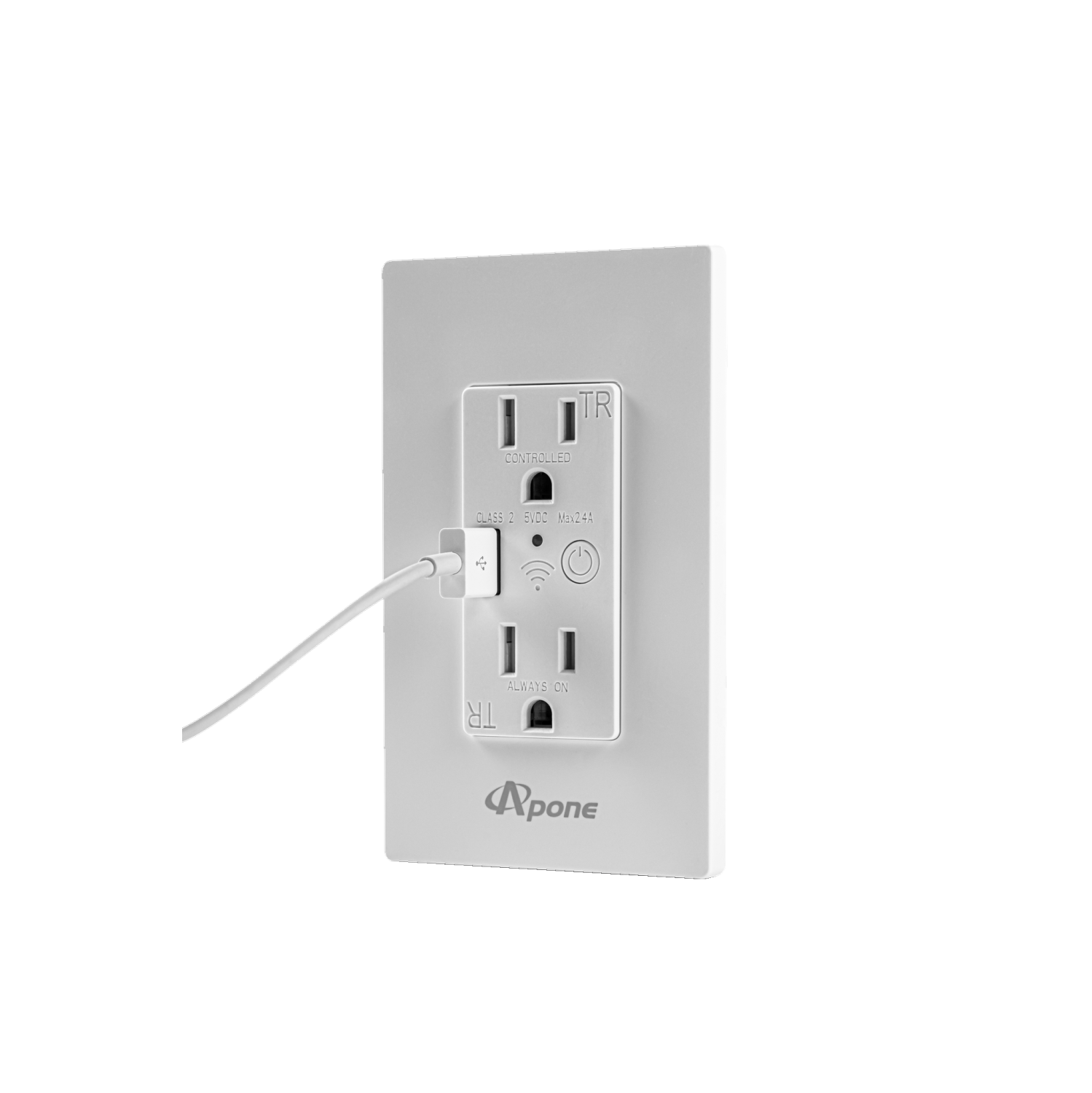 Prise murale Wi-Fi 15 a à 1 port USB d’Apone