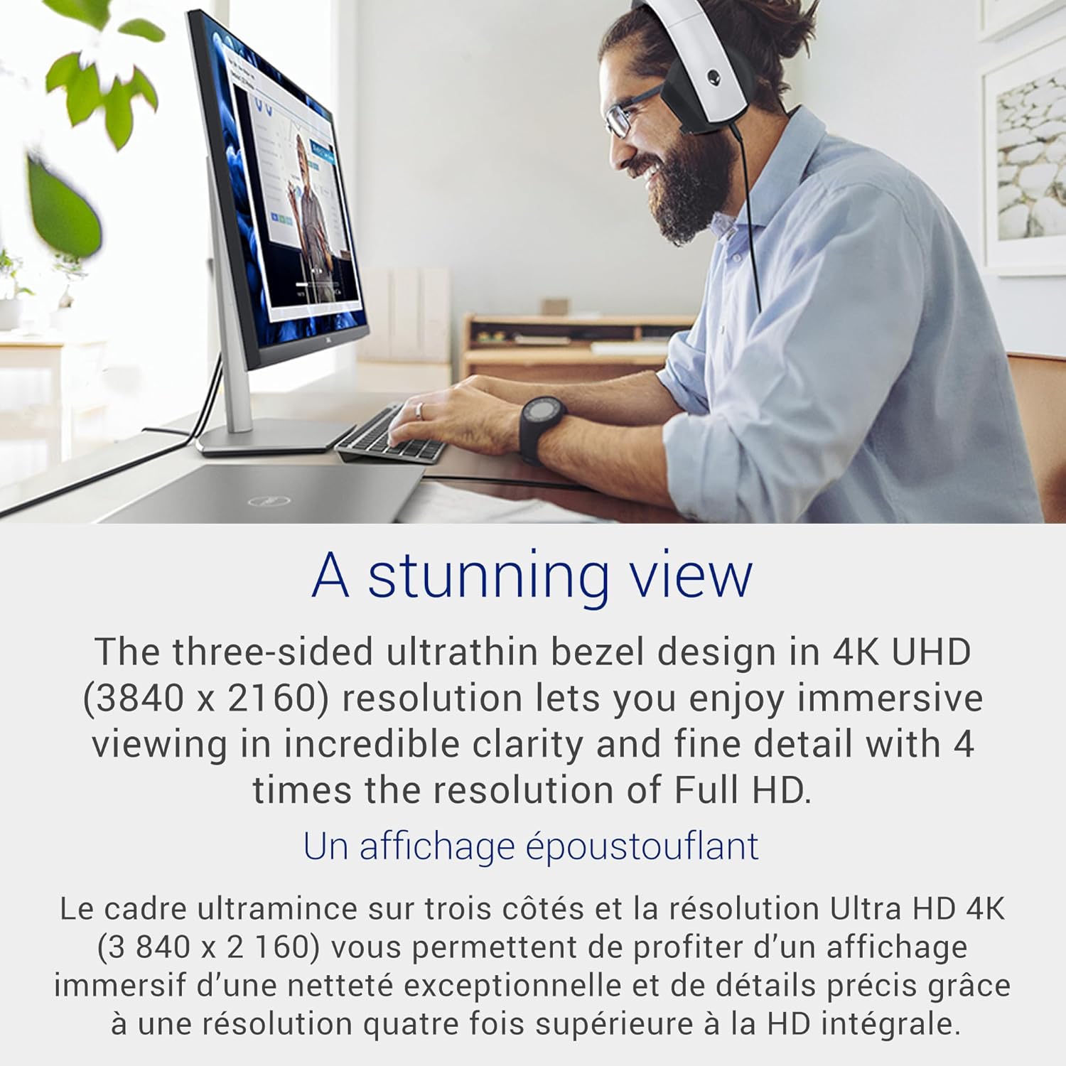 Dell 27" 4K Ultra HD 60Hz 4ms GTG IPS LED FreeSync Gaming Monitor - Black - Open Box