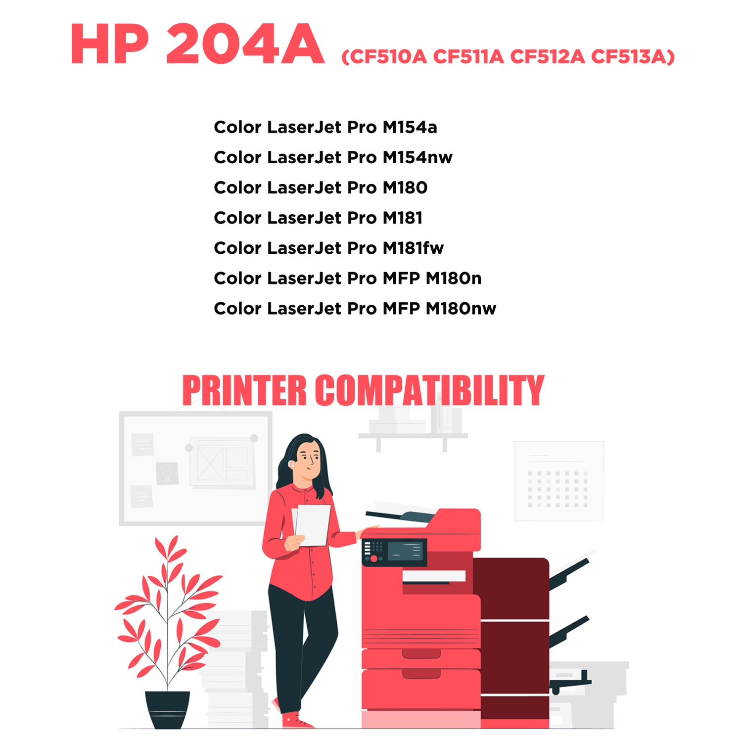 Printer Pro™ Compatible Replacement for HP 204A Cyan Toner Cartridge -HP Printer Laserjet M514/M154/MFP M180/M181