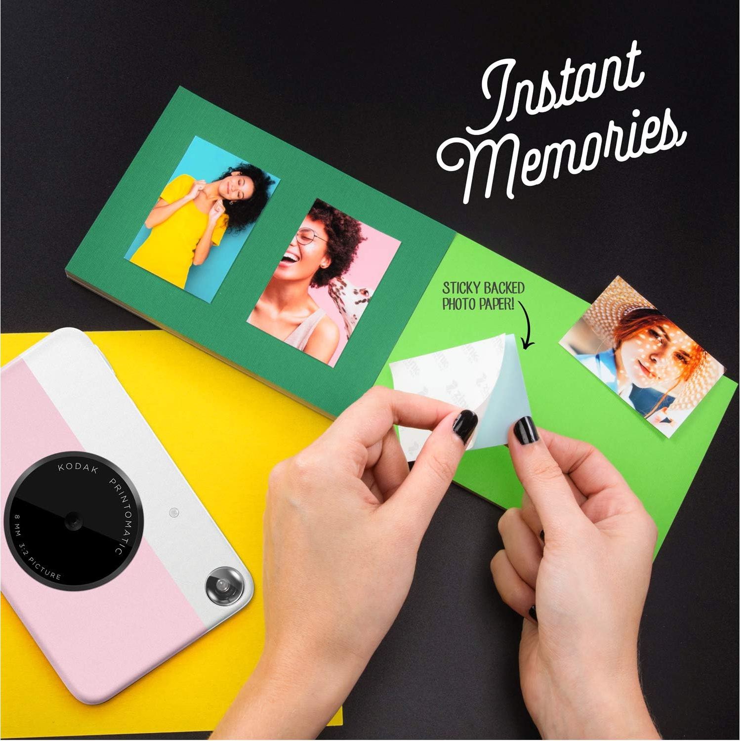 KODAK Printomatic Digital Instant Print Camera with ZINK Photo Paper - Full Color Prints, Pink