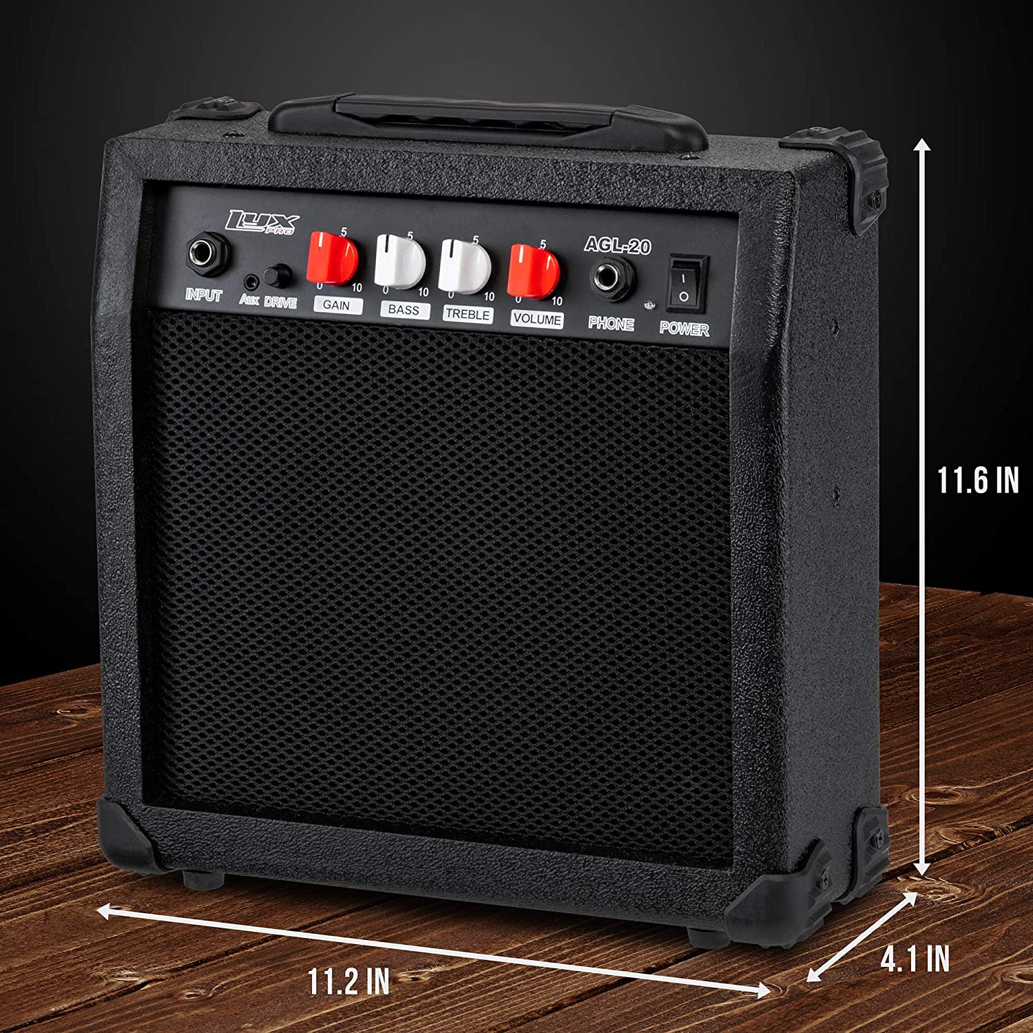 Amplificateur de guitare électrique 20 W de LyxPro amplificateur haut-parleur intégré prise pour écouteurs et entrée auxiliaire comprend volume des