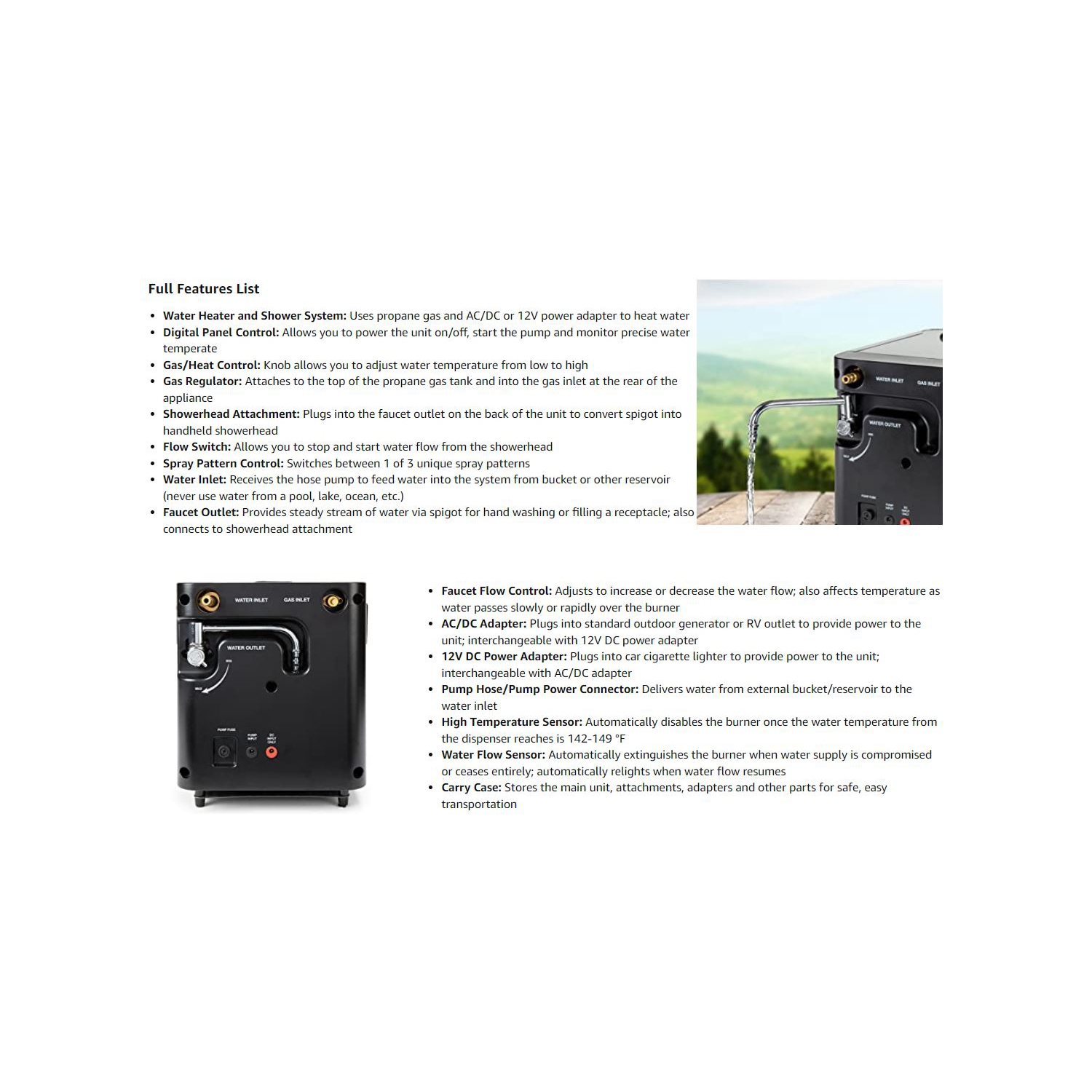 Hike Crew Portable Propane Water Heater & Shower Pump