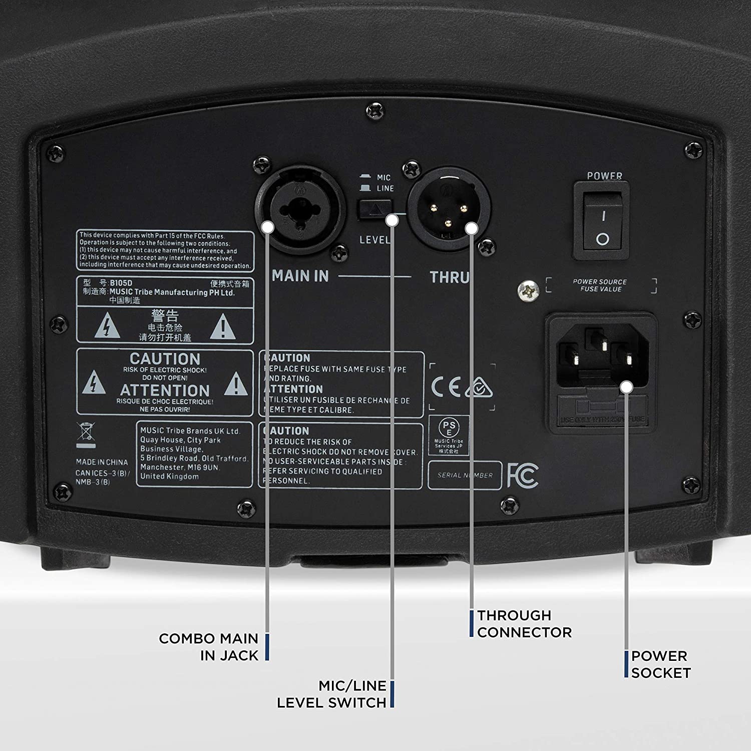 LyxPro SPA-5.5 Small PA Speaker Monitor Class-D Amplifier 3 Channel Mixer 3 Band EQ, Powerful Compact Active Speaker System amp with mixer