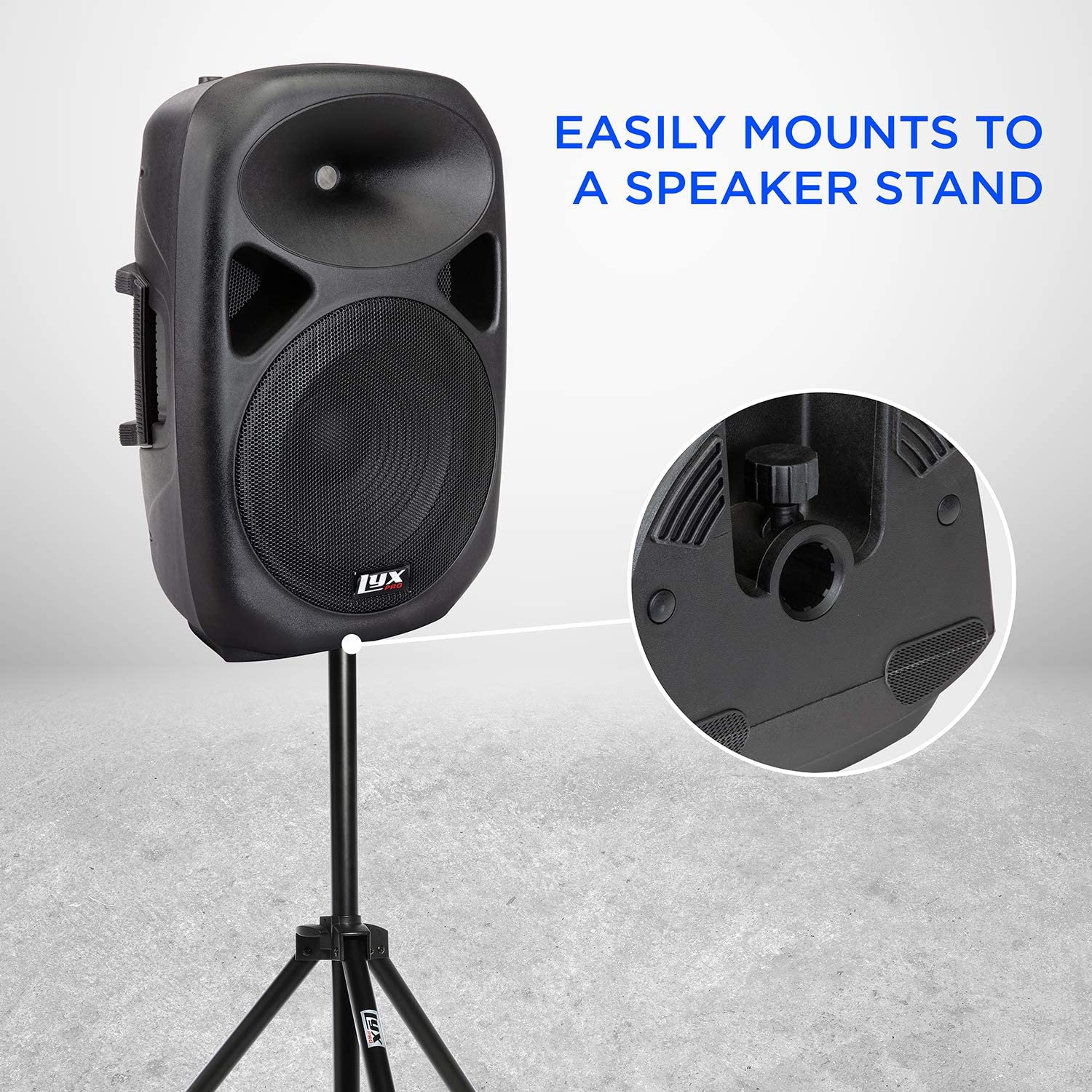 LyxPro 12" PA System Powerful Compact PA Portable Active Speaker System with Equalizer, Bluetooth, SD Card Slot, USB, MP3, XLR, 1/4", 3.5mm Input