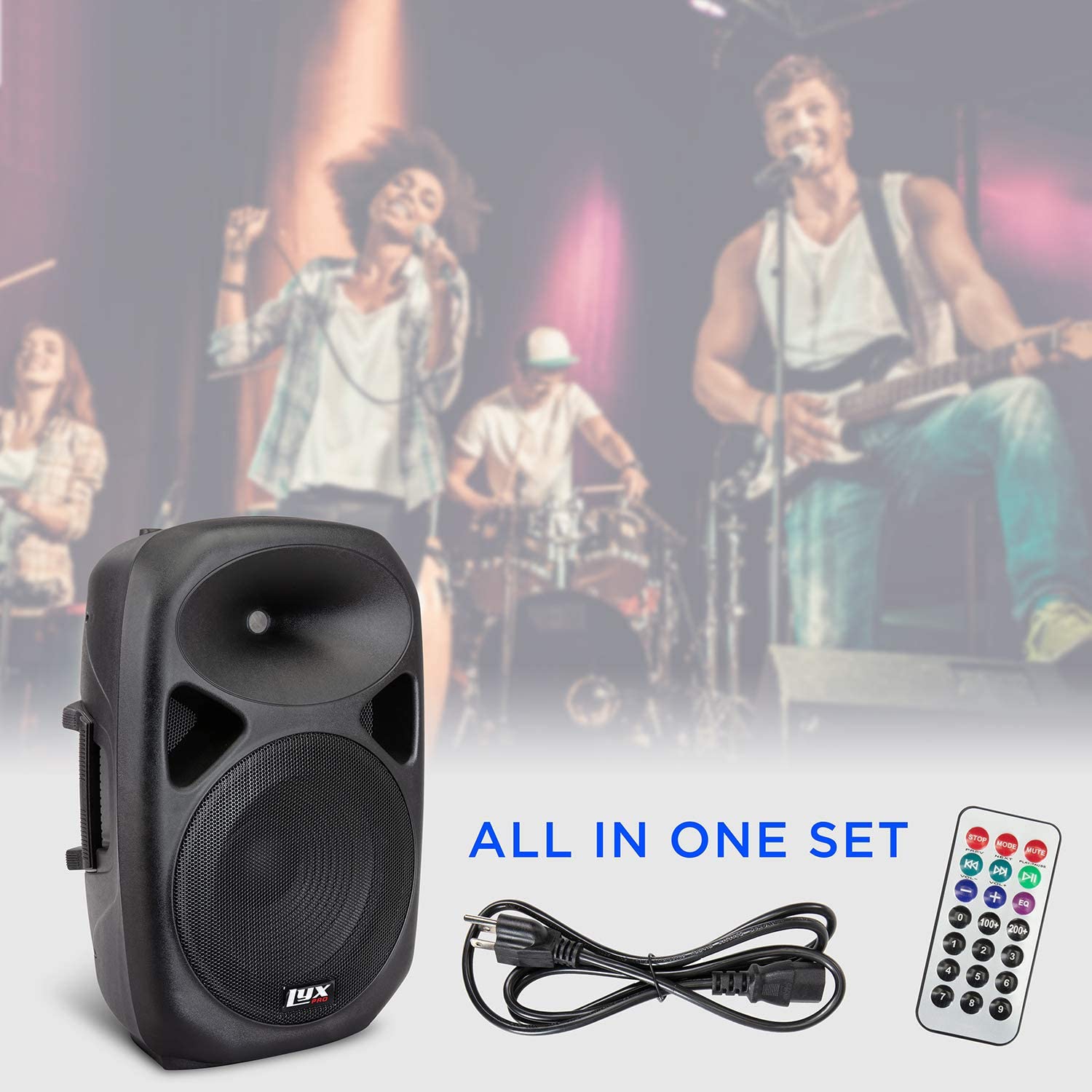 LyxPro 12" PA System Powerful Compact PA Portable Active Speaker System with Equalizer, Bluetooth, SD Card Slot, USB, MP3, XLR, 1/4", 3.5mm Input