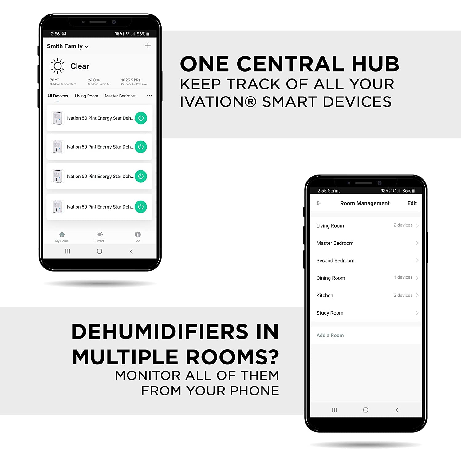 Ivation 4,500 Sq Ft Smart Wi-Fi Energy Star Dehumidifier with PUMP and App, Includes Continuous Draining Hose Connector, Programmable Humidistat and