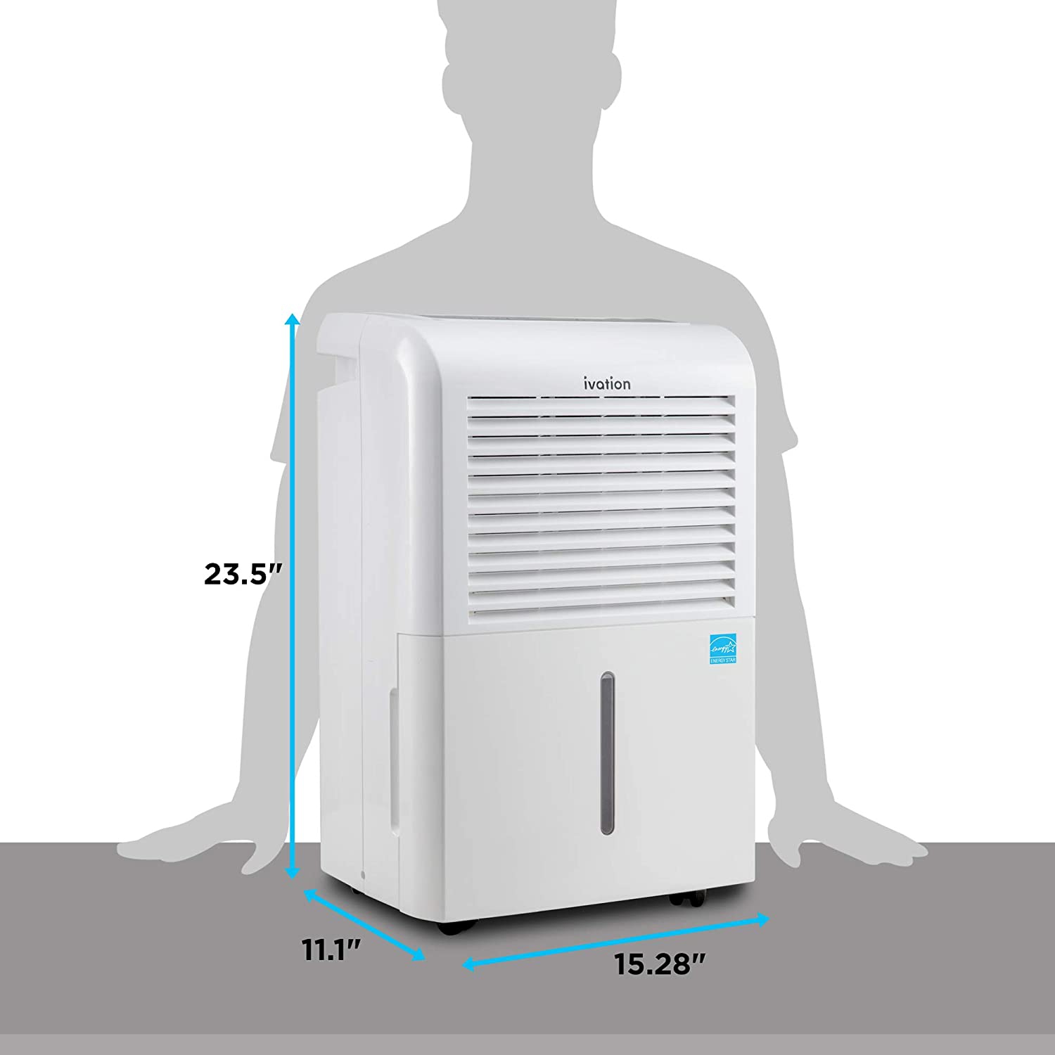 Ivation 4,500 Sq Ft Smart Wi-Fi Energy Star Dehumidifier with PUMP and App, Includes Continuous Draining Hose Connector, Programmable Humidistat and
