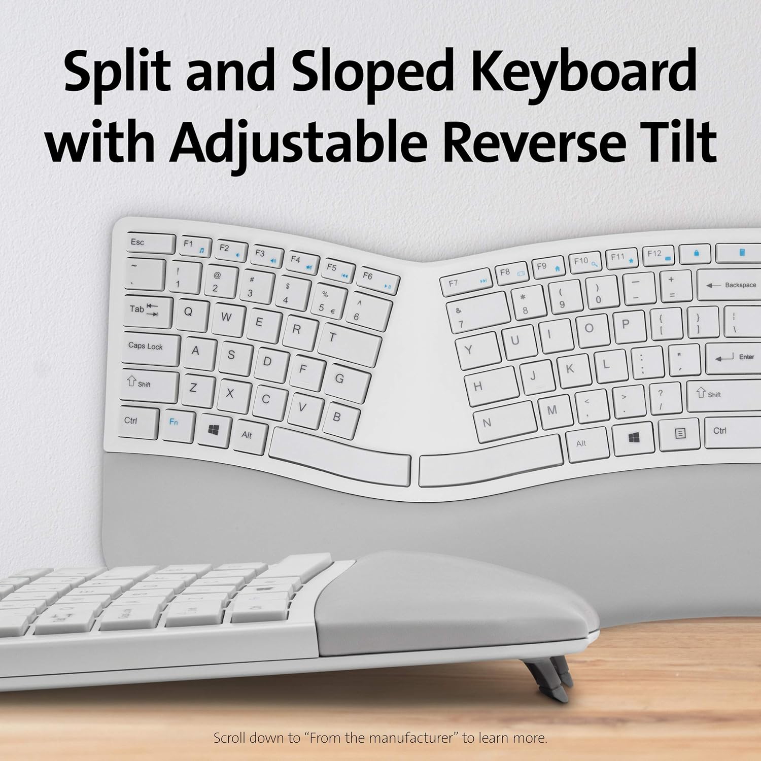 Kensington Pro Fit Ergo Wireless Keyboard and Mouse-Gray