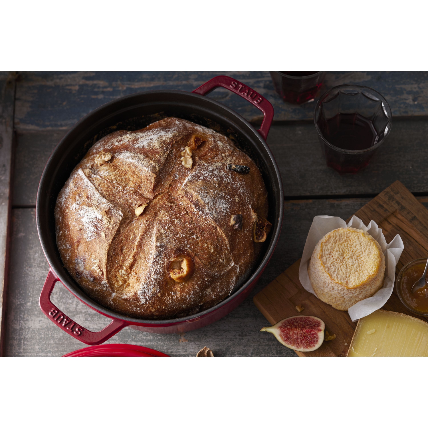STAUB La Cocotte 3.7 L Cast Iron Round Cocotte, Cherry