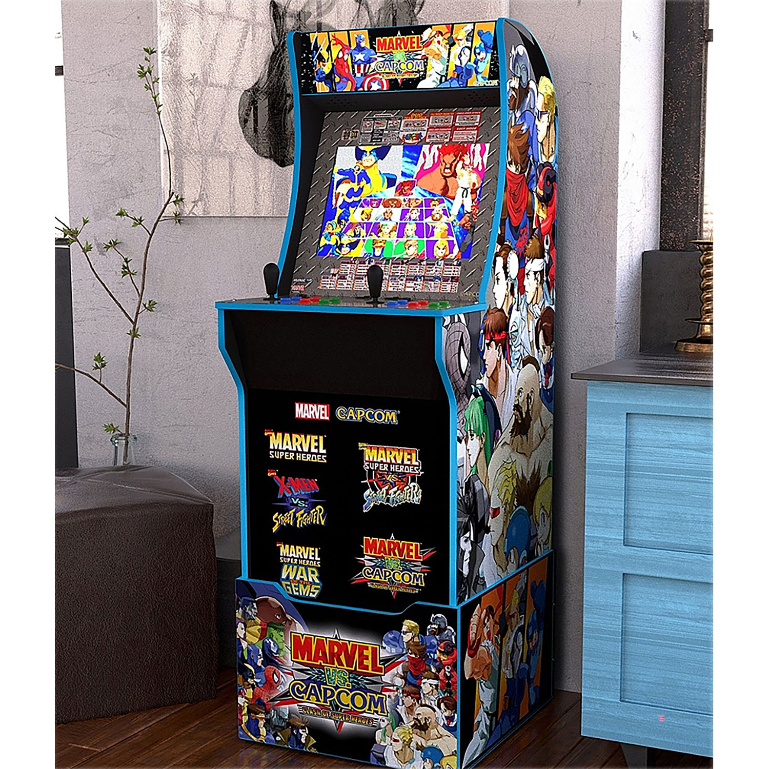 Arcade1up Marvel Vs Capcom Arcade Machine With Riser Stool Best Buy Canada