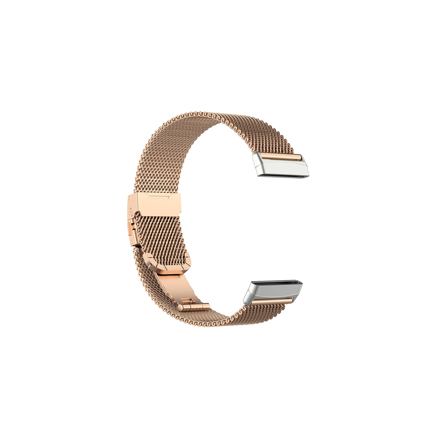 StrapsCo Stainless Steel Milanese Mesh Watch Band Strap for Fitbit Sense - Rose Gold