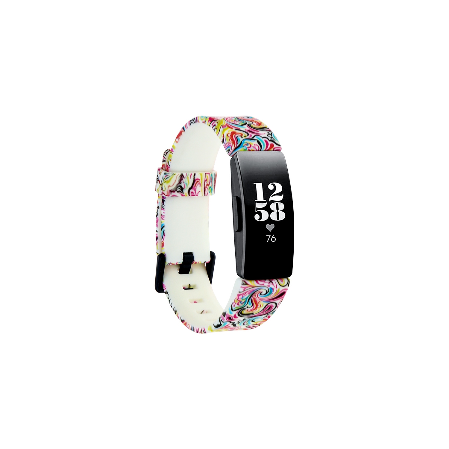 StrapsCo Print Silicone Rubber Watch Band Strap for Fitbit Inspire ...
