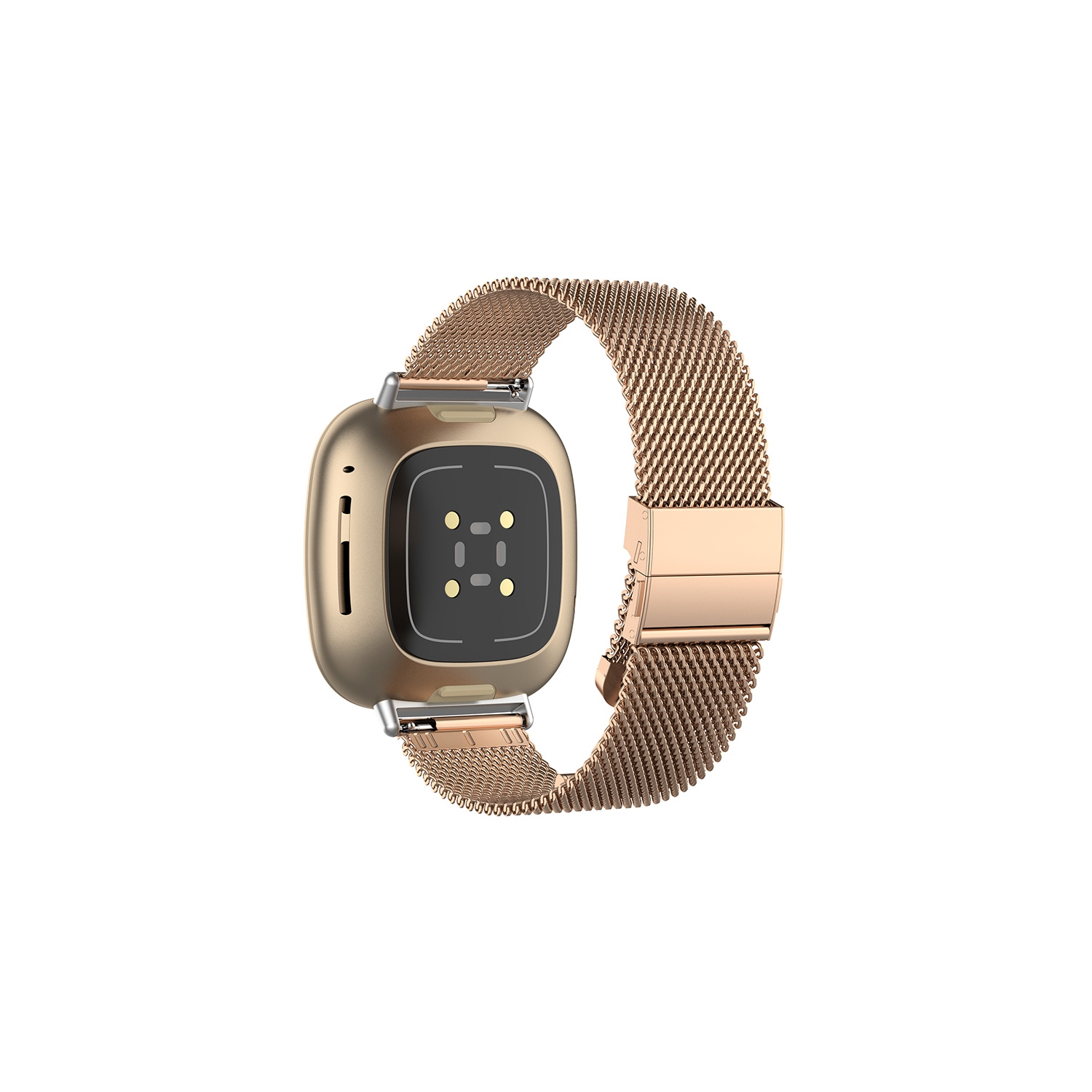 StrapsCo Stainless Steel Milanese Mesh Watch Band Strap for Fitbit Versa 3 - Rose Gold