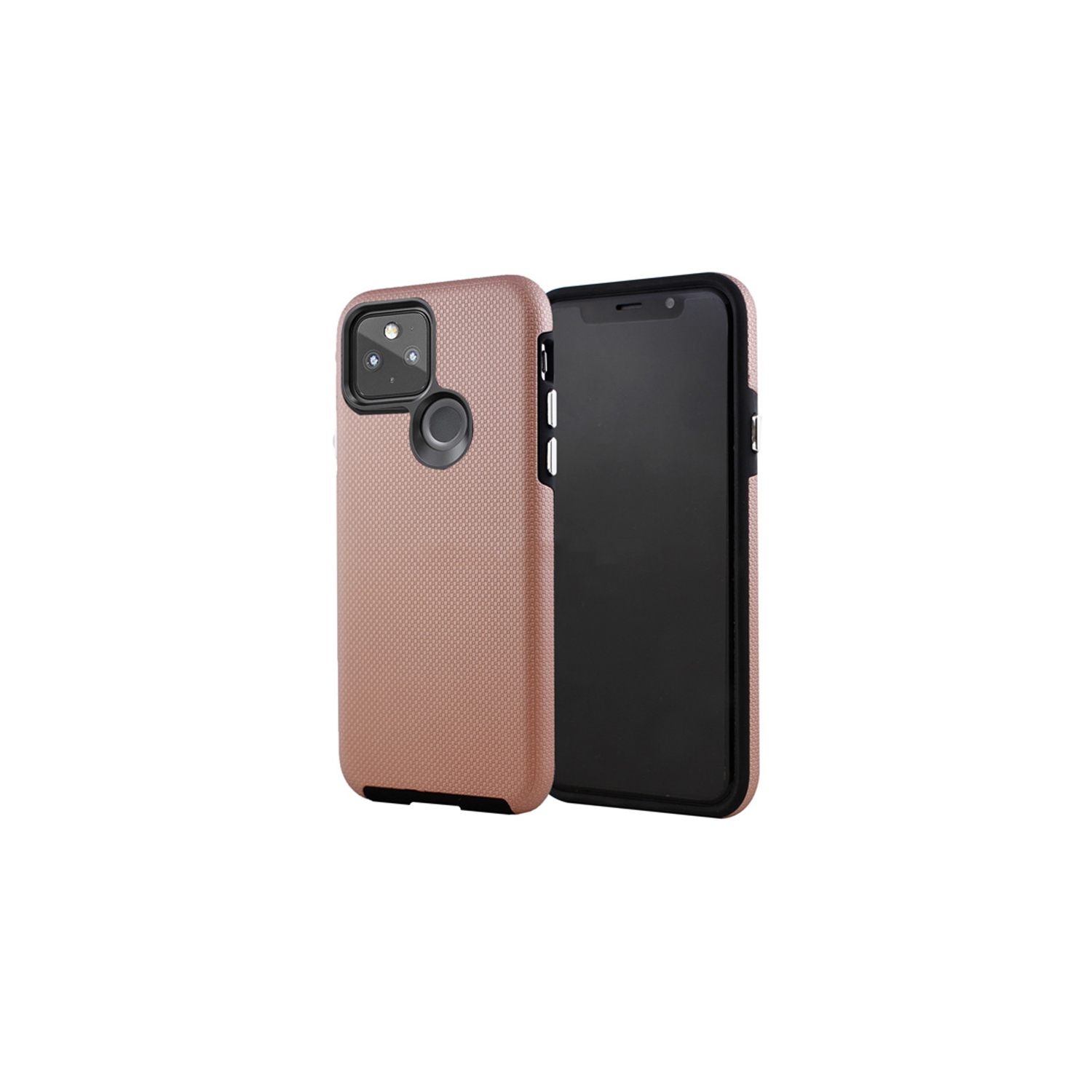 【CSmart】 Slim Fitted Hybrid Hard PC Shell Shockproof Scratch Resistant Case Cover for Google Pixel 5, 6.0" 2020, Rose Gold